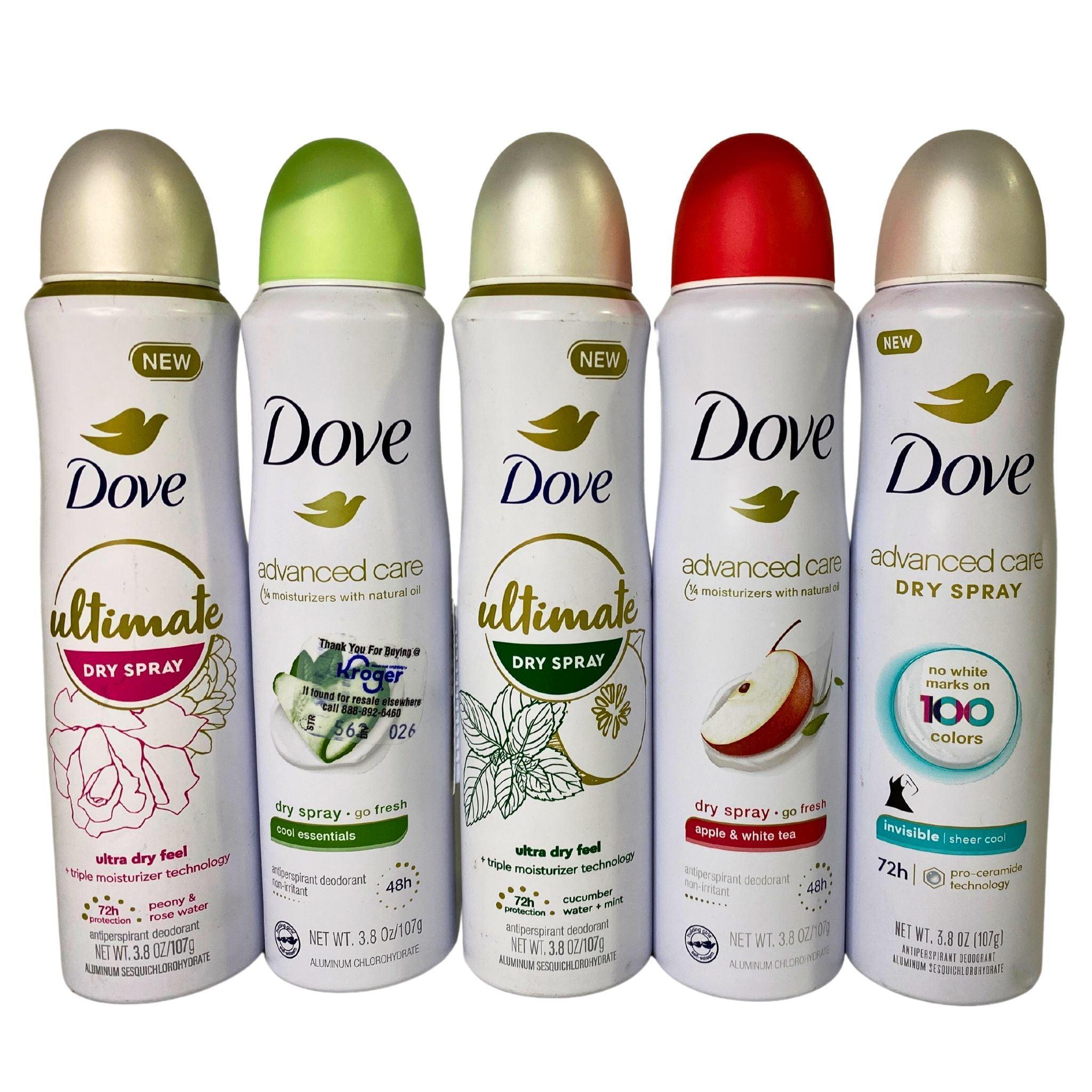 Dove Spray Deodorant 3.8OZ (45 Pack) - Assorted Scents for Women & Men | Fresh All Day Protection | Gym, Work, Travel & Daily Use