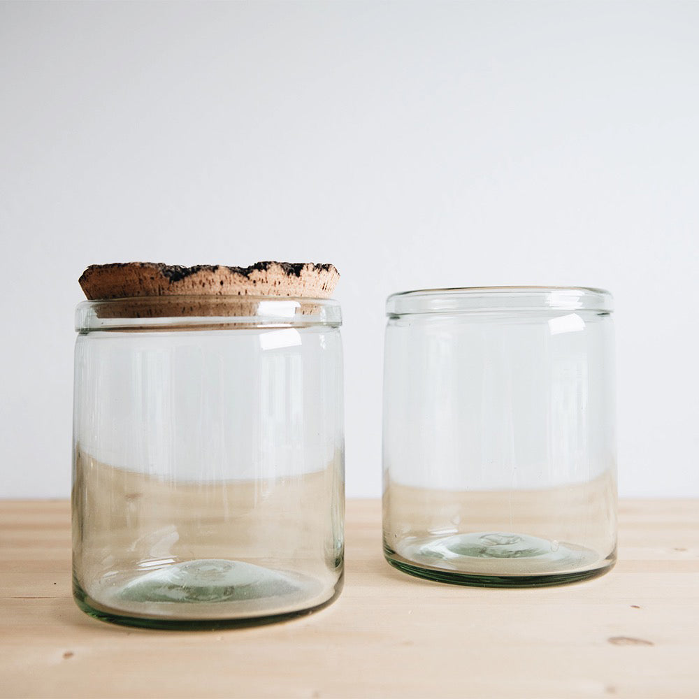 Eco-Friendly Recycled Glass Canister - Airtight Food Storage Container for Kitchen Pantry Organization | Perfect for Storing Coffee, Tea, Sugar & Dry Goods