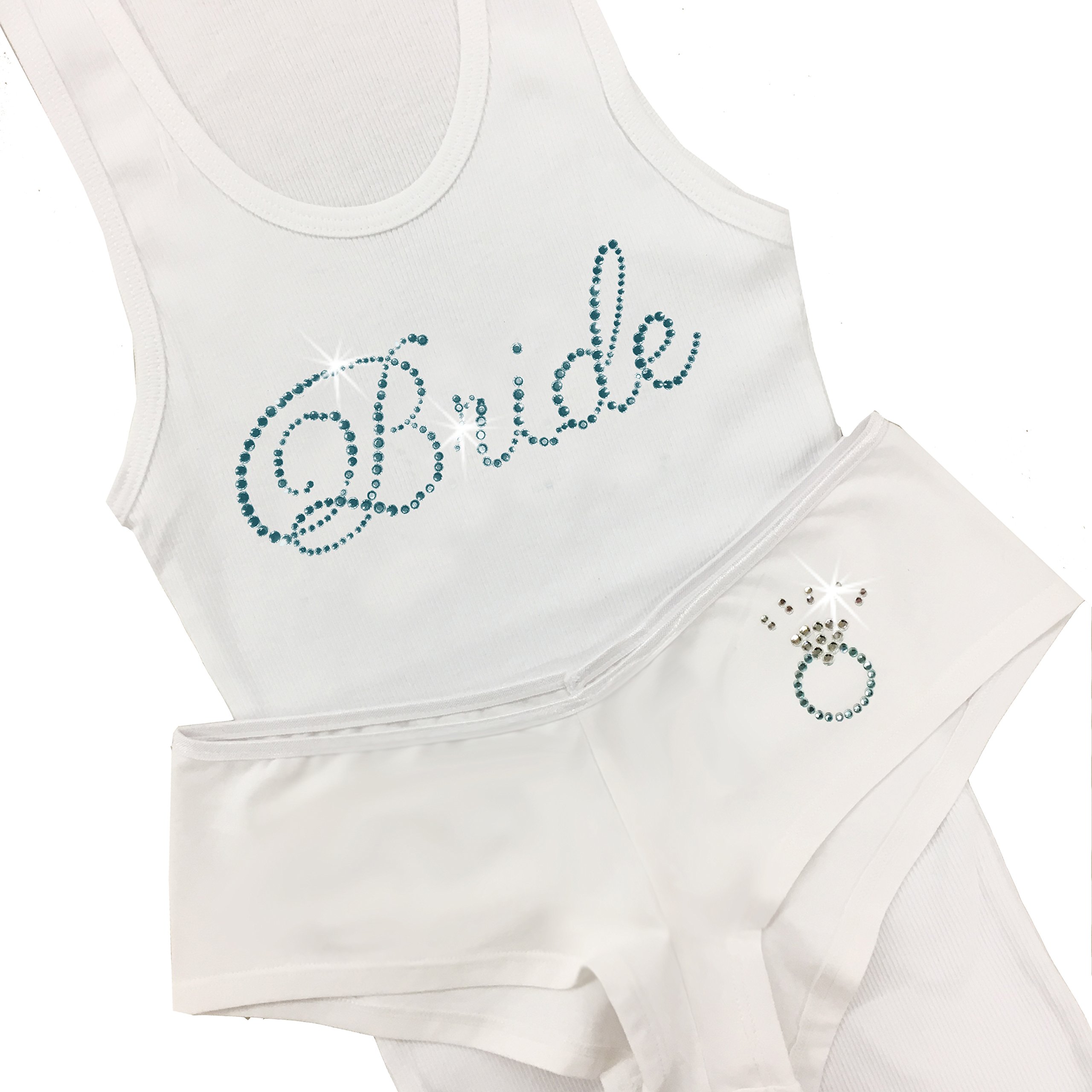 Bridal Lingerie Boyshort Pajama Set with Bride and Ring Design - Sexy Wedding Nightwear for Honeymoon & Bridal Shower