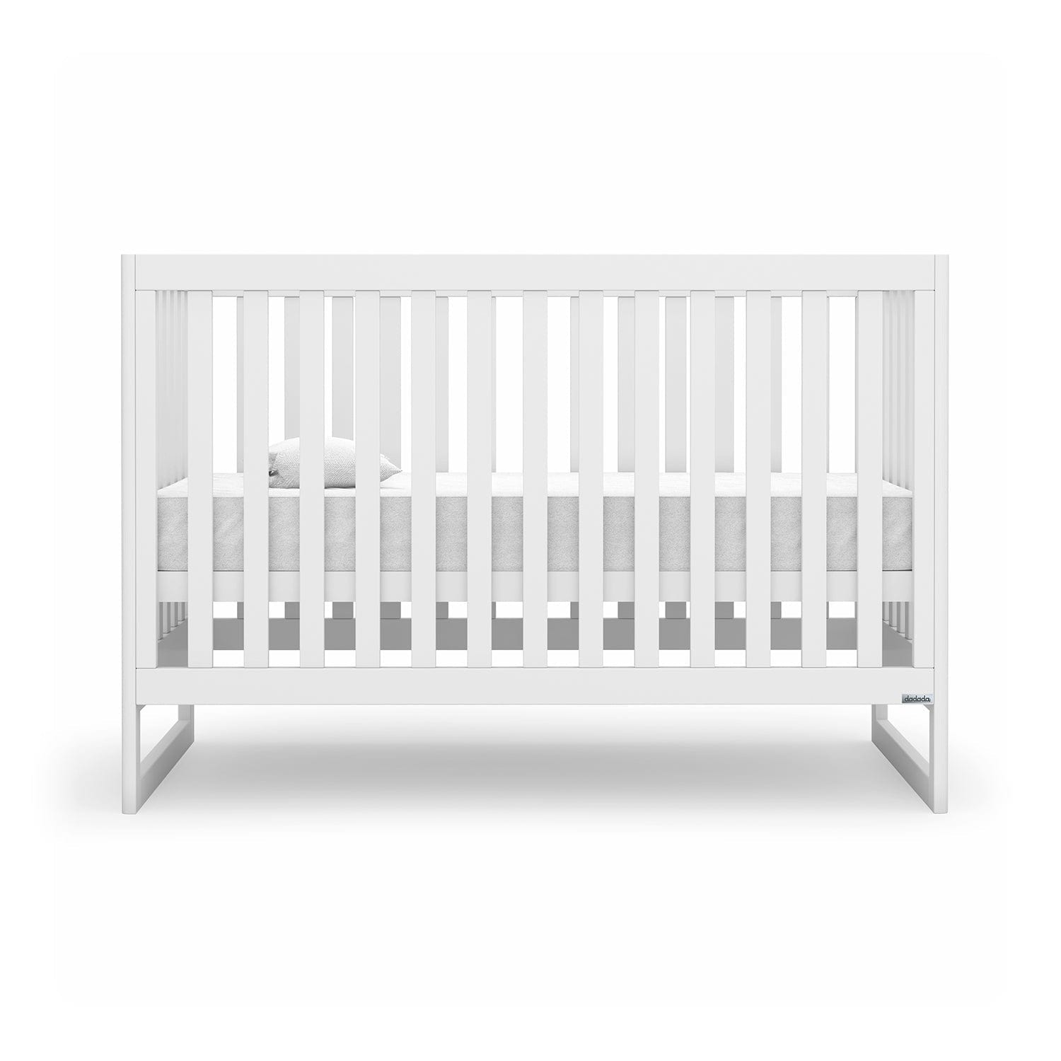 Austin 3-in-1 Convertible Baby Crib - White Wooden Toddler Bed with Mattress - Nursery Furniture for Newborn to Big Kid Transition | Perfect for Modern Nursery & Bedroom Decor