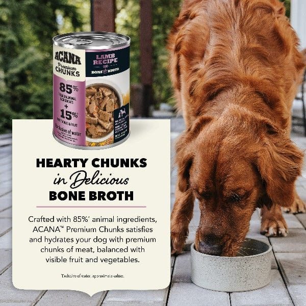 ACANA Lamb Recipe in Bone Broth Canned Dog Food - High Protein Grain-Free Wet Food for Puppies & Adult Dogs - Perfect for Sensitive Stomachs & Picky Eaters