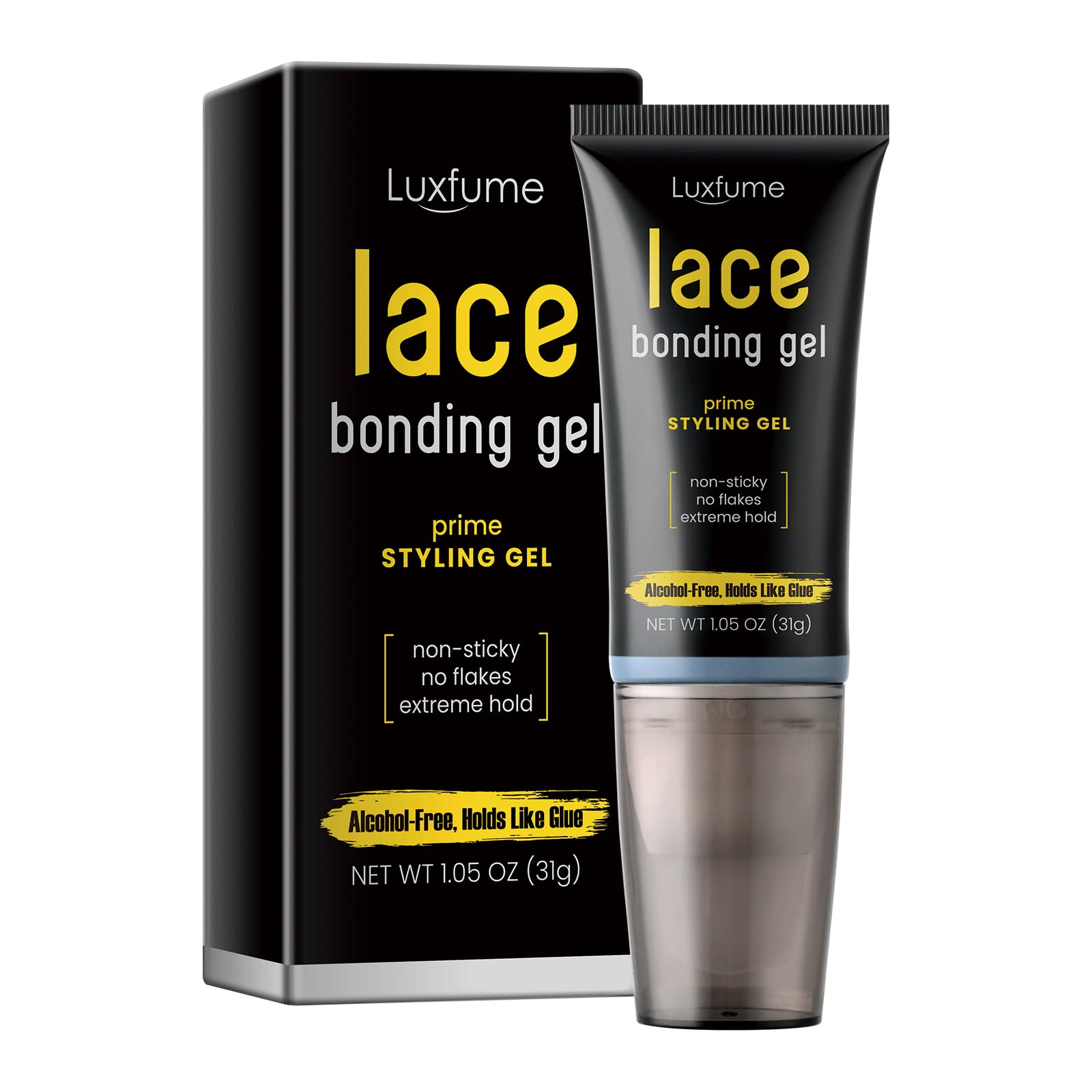 Lace Bonding Gel for Wigs - Invisible & Skin-Friendly Wig Glue with Brush Head Design | Strong Hold Lace Adhesive for Front Wigs & Hairpieces | Daily Use for Women & Men | Perfect for Cosplay, Daily Styling & Special Occasions