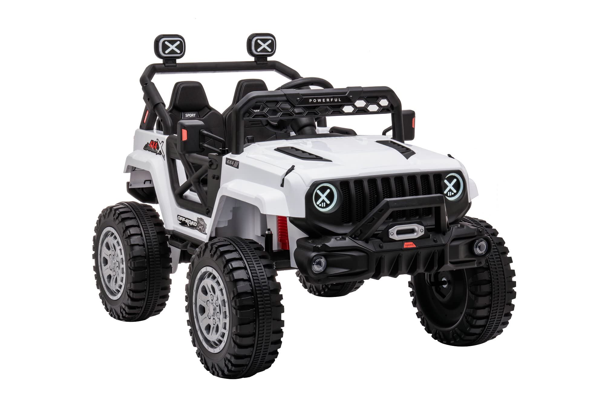 DAKOTT 12V Kids Electric Ride On Truck with Storage Space, 2.4G Parental Remote Control, MP3 Player, LED Lights & Spring Suspension - Perfect for Indoor & Outdoor Play, Birthday Gifts for Boys Girls Ages 3-8