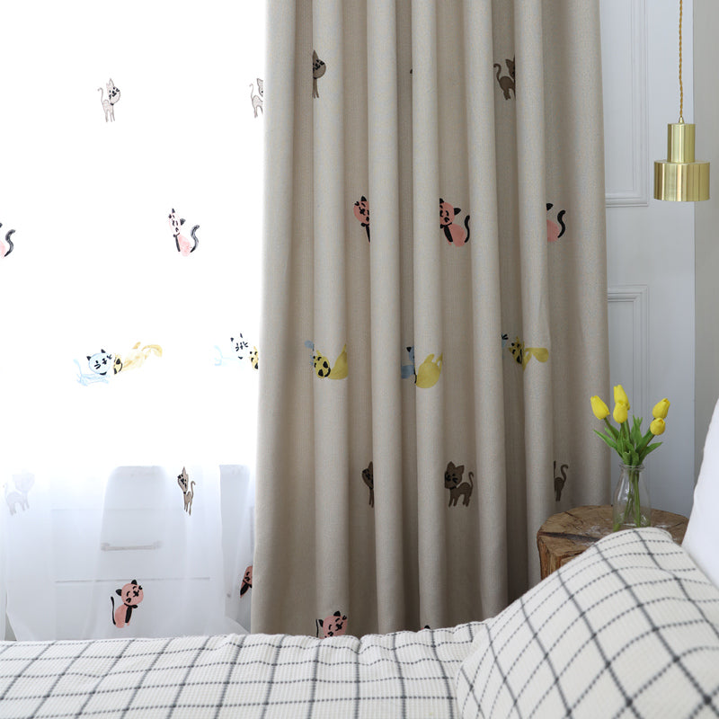 Blackout Soundproof Thermal Insulated Custom Curtains for Bedroom & Living Room - Aaliyah Cream Window Treatment for Noise Reduction & Energy Efficiency