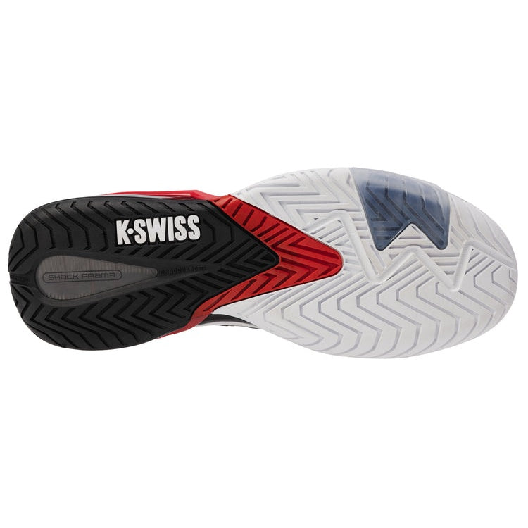 K Swiss Ultrashot 4 Men's Tennis Shoes - White/Black/Red (Model 4437 140) | Lightweight & Durable for Competitive Play & Casual Wear