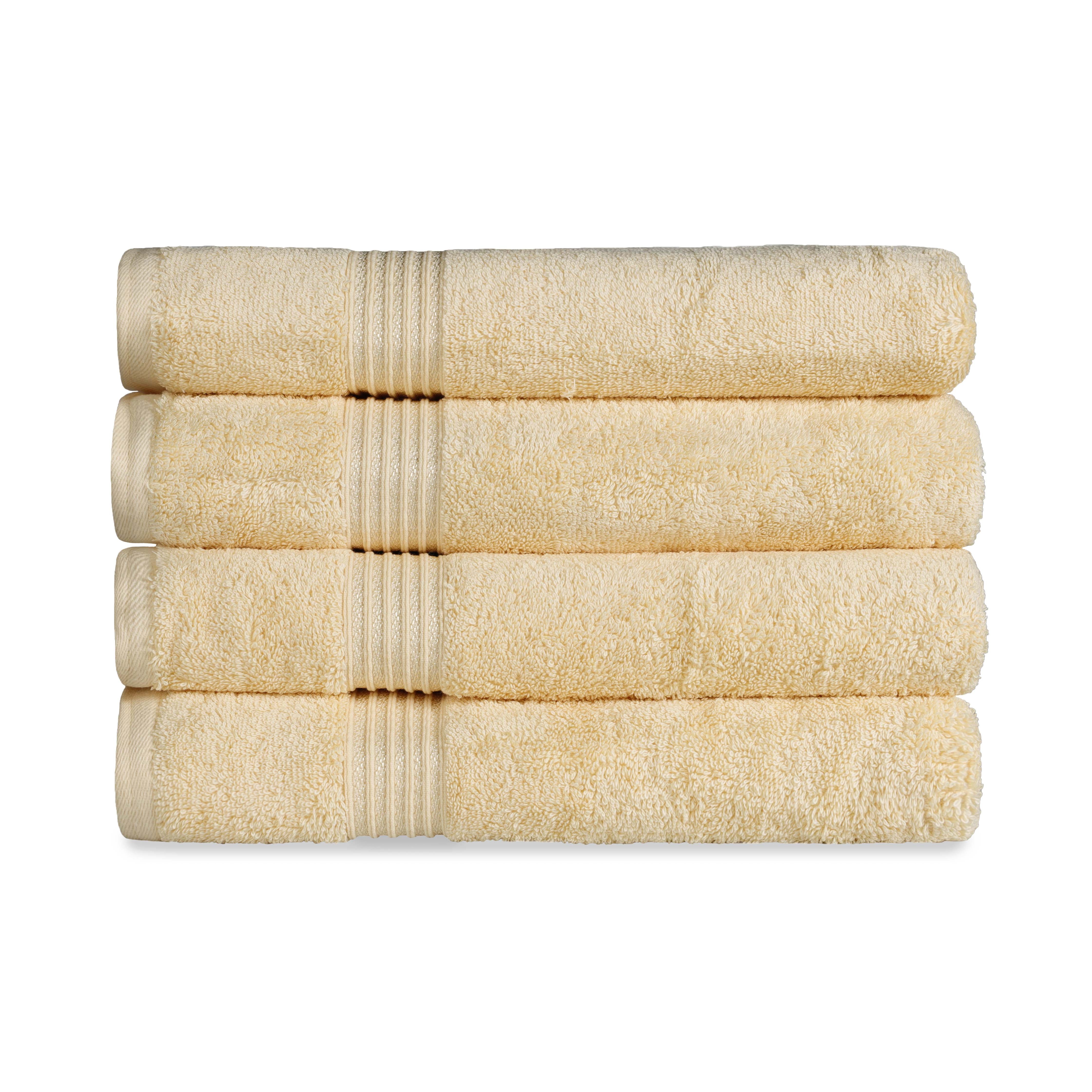 Premium Egyptian Cotton Bath Towel Set of 4 - Ultra Soft & Highly Absorbent Luxury Towels for Spa, Bathroom & Beach Use