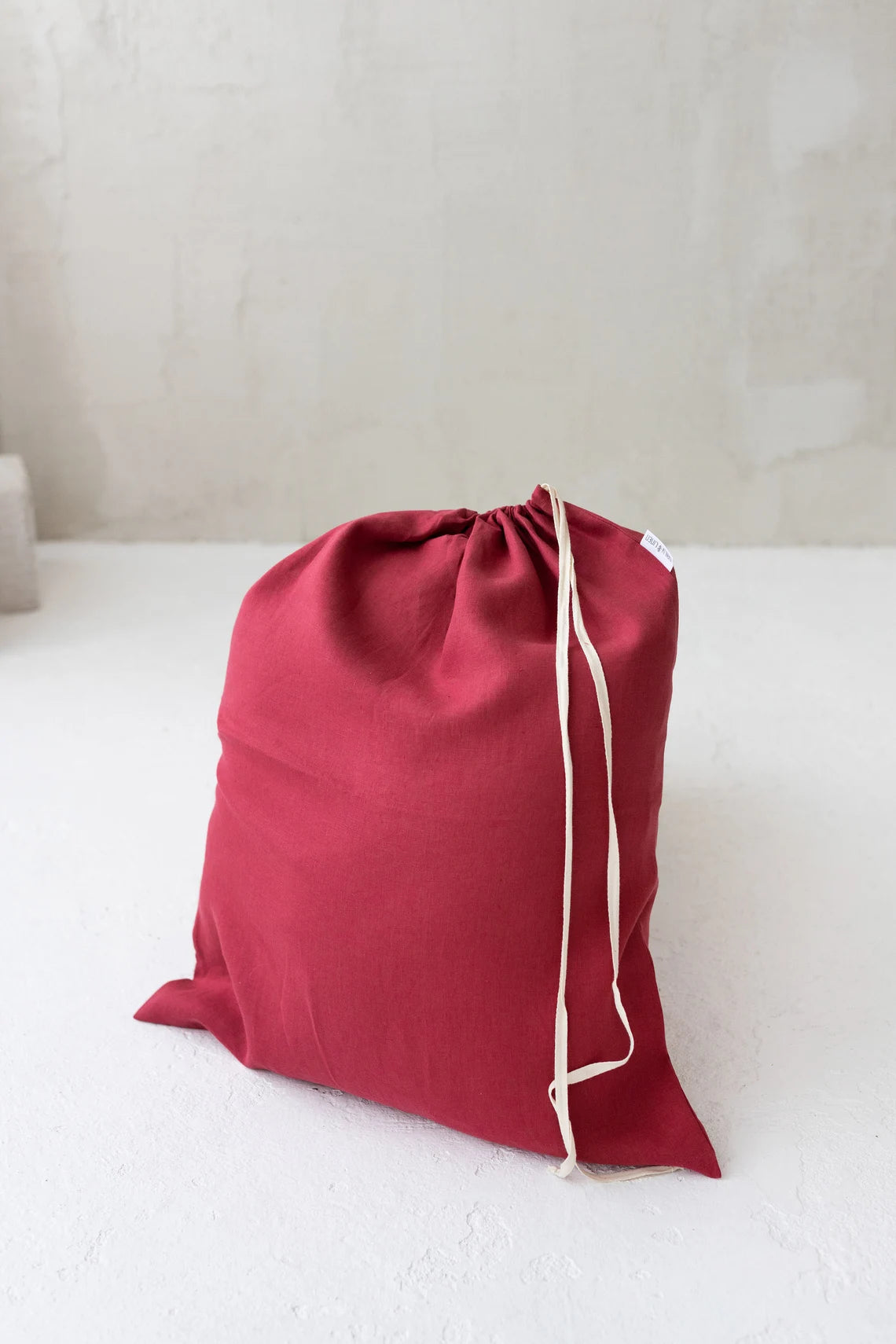 Premium Linen Laundry Bag - Breathable & Durable Hamper for Delicates - Raspberry Color - Perfect for Travel, College Dorm & Eco-Friendly Home Organization