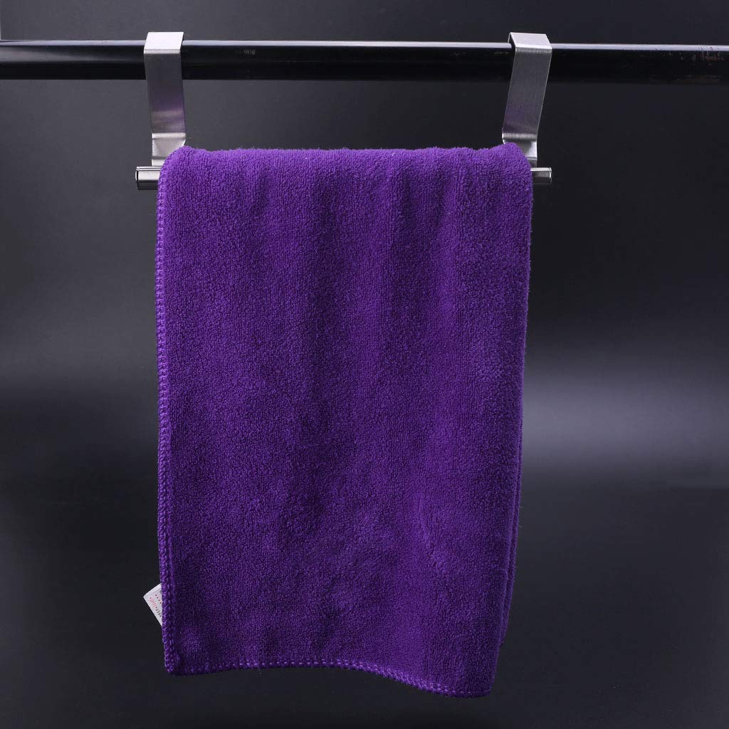 Stainless Steel Extendable Over Door Towel Rack - Adjustable Hanging Bar Holder for Bathroom, Kitchen, Hotel, Cabinet & Cupboard - Perfect for Towels, Robes & Clothes Storage (Silver)
