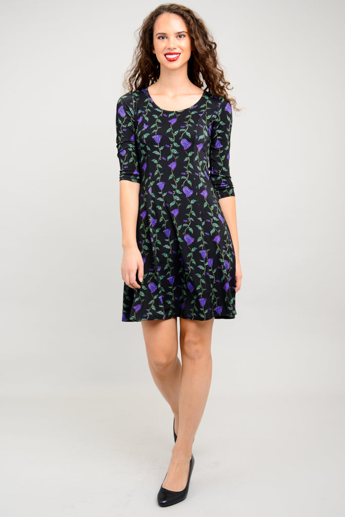 Callie 3/4 Sleeve Floral Dress - Bamboo Fabric - Perfect for Summer Outings & Beach Vacations