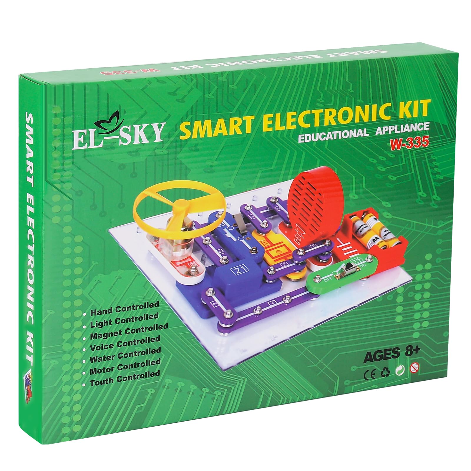 ELSKY 335 Electronics Discovery Kit - STEM Learning Toy for Kids, DIY Electric Circuit Experiments with Smart Blocks - Perfect for Science Projects & STEM Education at Home or School