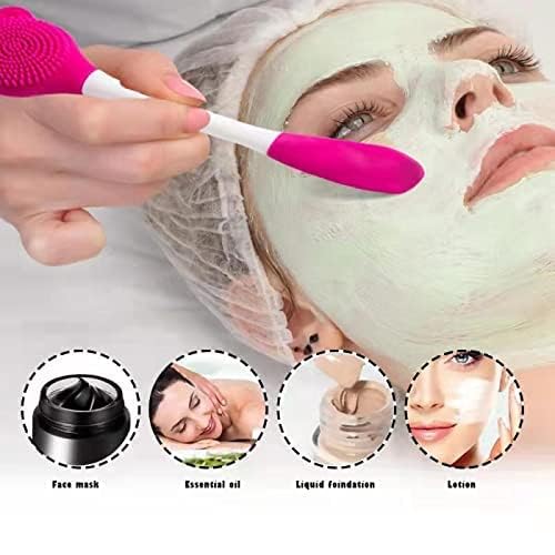 WADHWA Silicone Face Mask Applicator Brush - Soft Makeup Beauty Tool for Mud, Clay, Charcoal & Cream Masks - Pack of 2 - Perfect for Spa, Home Skincare & Professional Facial Treatments