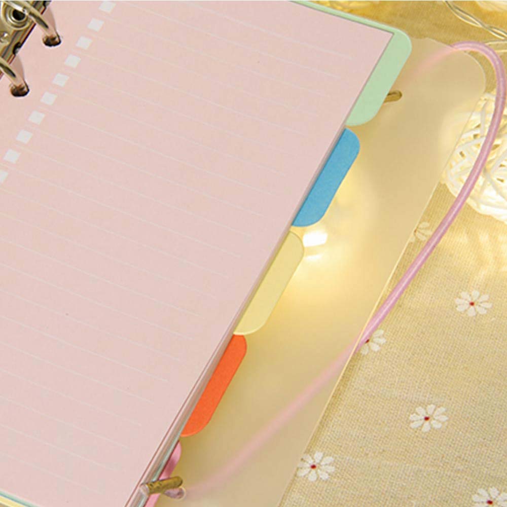 JuneTree 6-Ring Binder Dividers with 5 Tabs - 6 Sets A6 Index Organizer Refill Pages for School, Office & Home Organization - Perfect for Notebooks, Planners and Study Materials