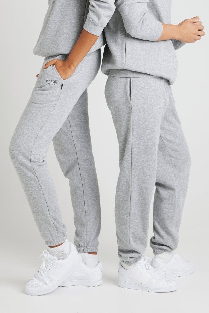 INSPORT Unisex Alaska Grey Elastic Leg Track Pants - Comfortable & Stylish Workout Joggers for Men & Women - Perfect for Running, Gym, Yoga & Casual Wear