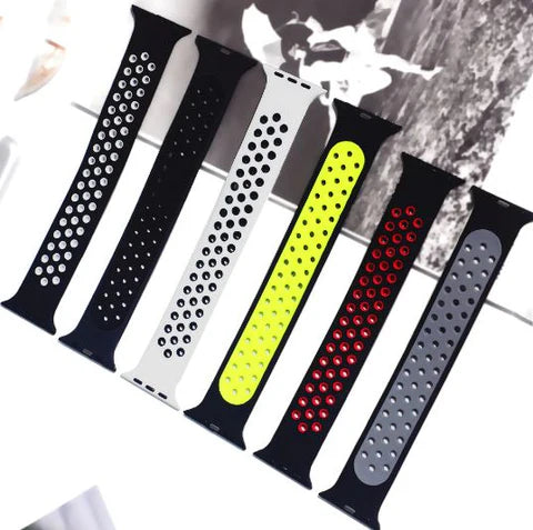 Sport Silicone Solo Loop Bands for Apple Watch - Soft Breathable Strap for Workout, Running & Daily Wear - Compatible with All Apple Watch Models (38mm/40mm/41mm/42mm/44mm/45mm/49mm)