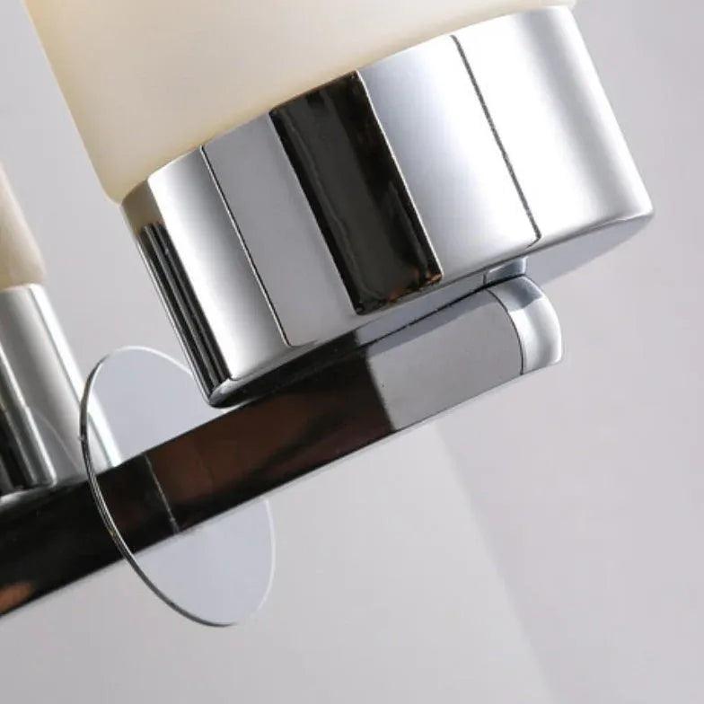 Modern Cylindrical White Glass Wall Sconce - Sleek Contemporary Lighting for Living Room, Bedroom, or Hallway Decor