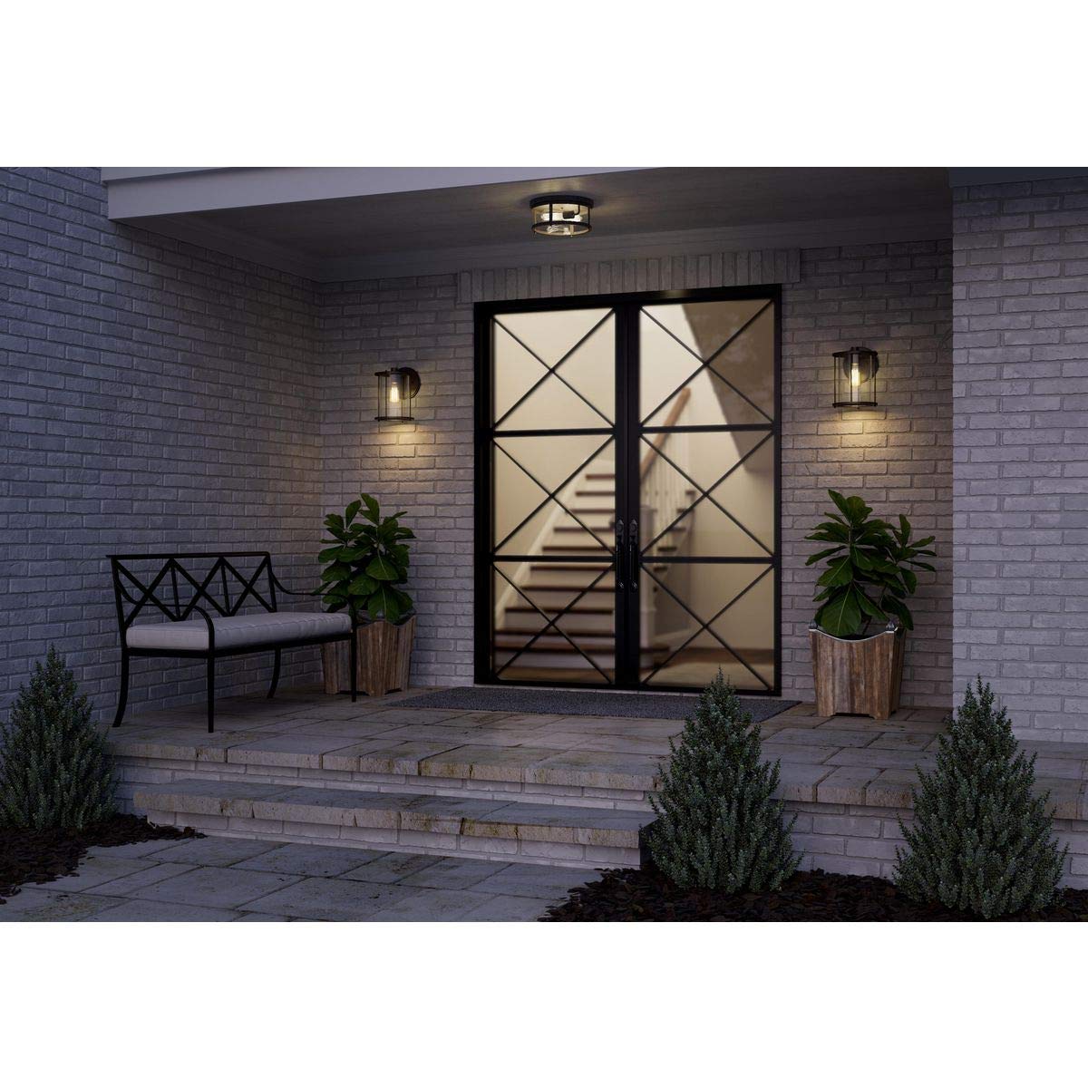 Progress Lighting P560058-020 Gunther Outdoor Bronze Wall Sconce - Weatherproof Exterior Light Fixture for Porch, Patio, and Garden Lighting