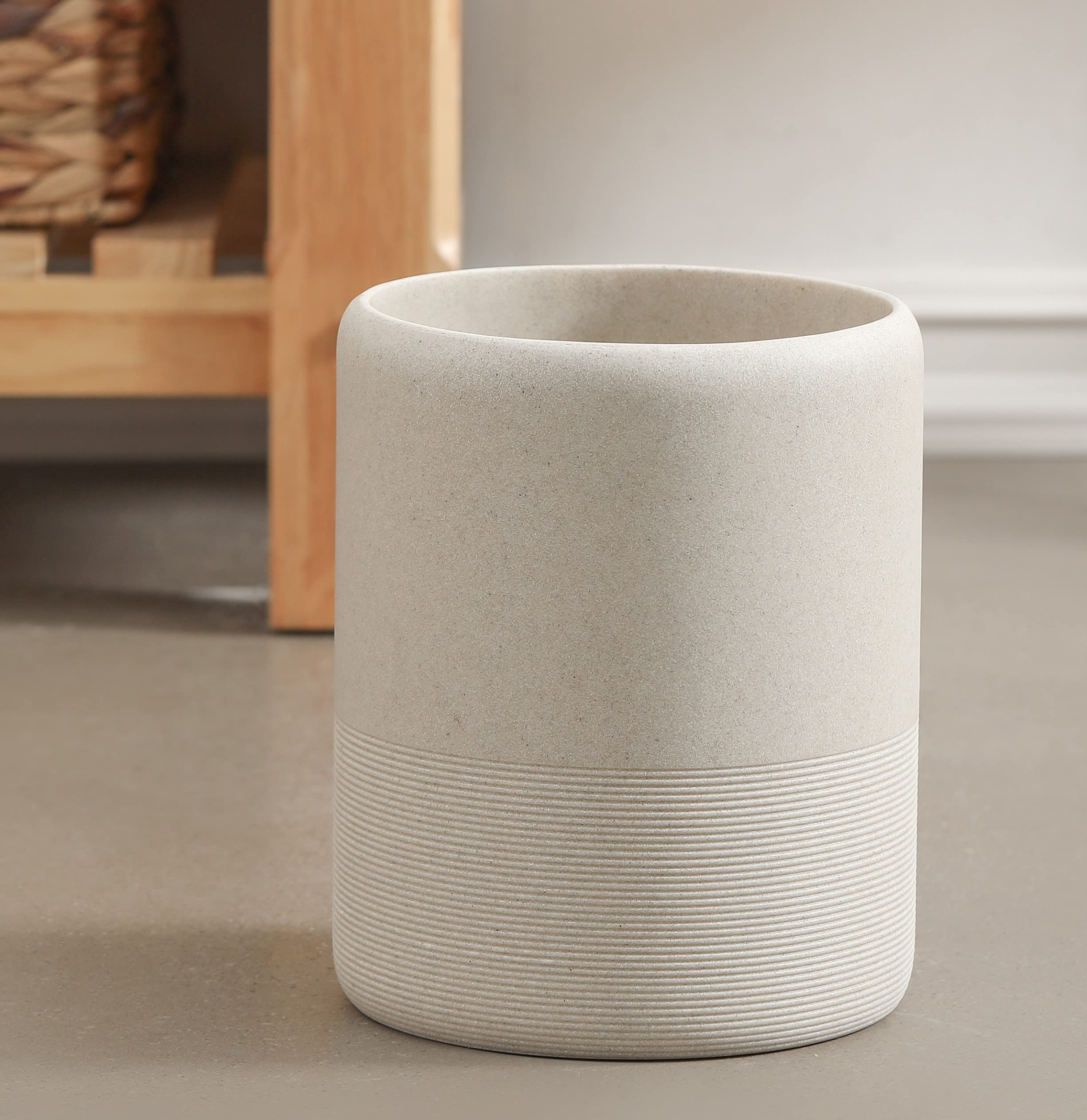 Premium Polyresin Wastebasket - Durable Garbage Bin for Bathroom, Kitchen, Home Office & Powder Room | Elegant Trash Can for Home, Office & Commercial Use