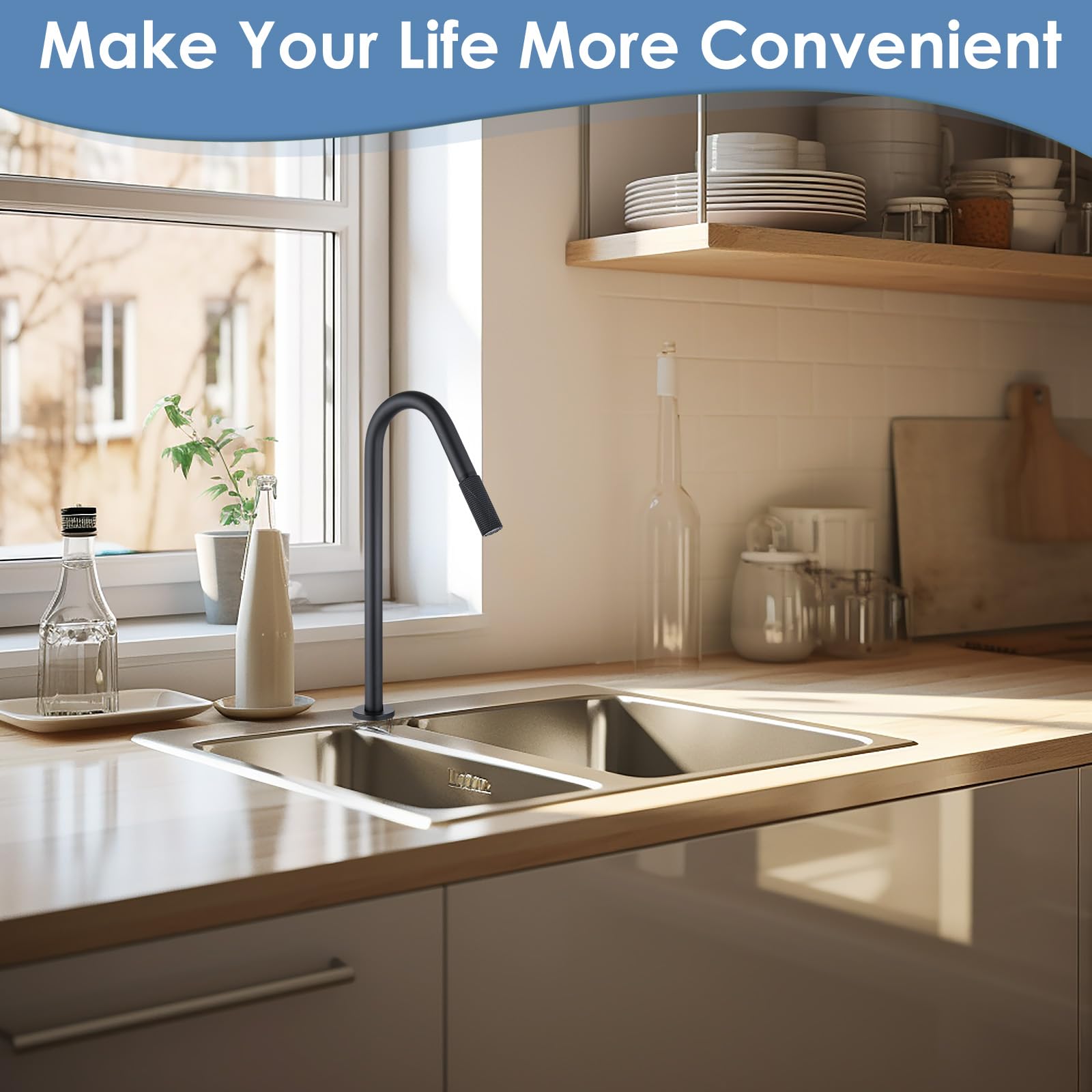 Premium Matte Black RO Drinking Water Faucet for Kitchen Sink - Stainless Steel Reverse Osmosis Water Filter Tap | Pure Filtered Water for Cooking, Drinking & Coffee Making