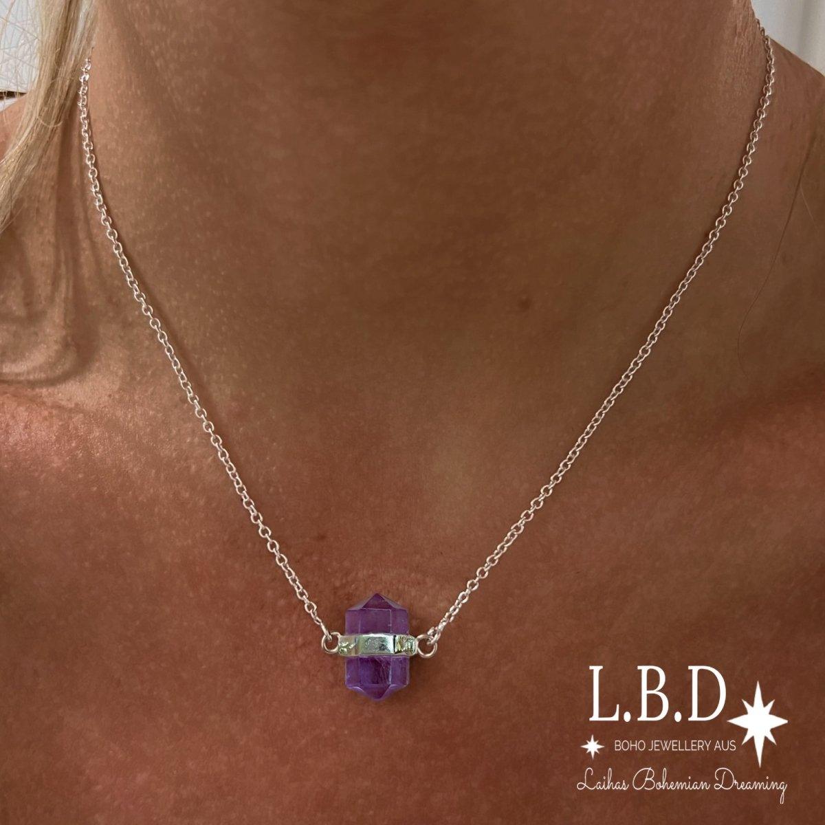 Laihas Crystal Kindness Amethyst Necklace for Women - Healing Stone Jewelry Gift for Mom, Wife, Girlfriend - Perfect for Meditation, Yoga & Spiritual Wellness
