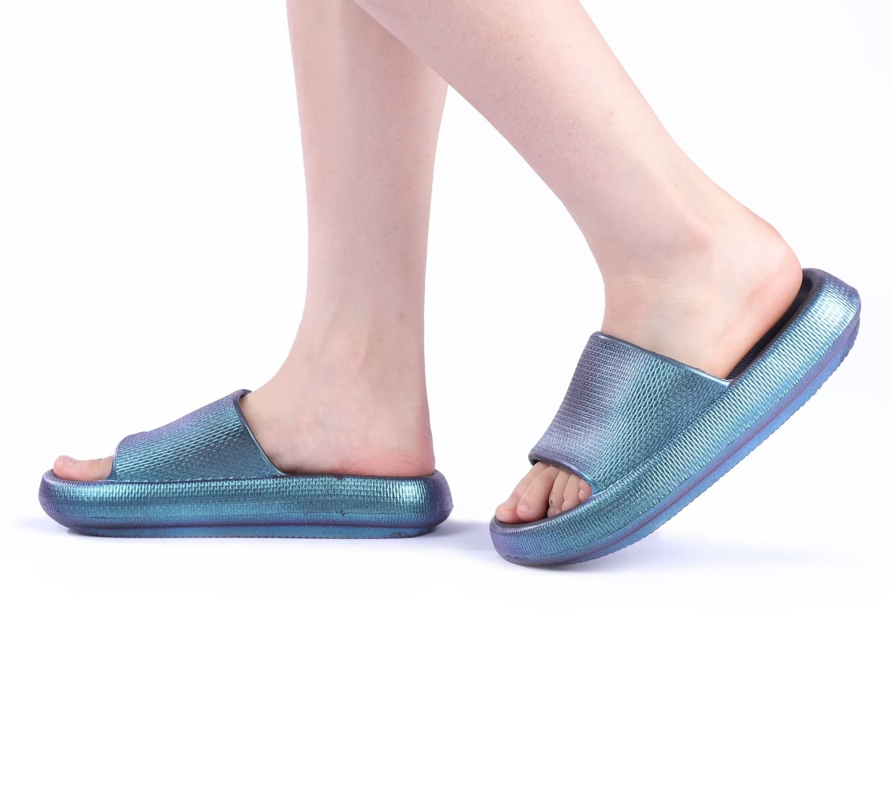 EQUICK Cloud Slides Pillow Slippers for Women and Men - Ultra Soft Bathroom Sandals with Cushioned Thick Sole | Indoor & Outdoor Shower Slippers | Perfect for Home, Spa, Poolside, and Beach Use