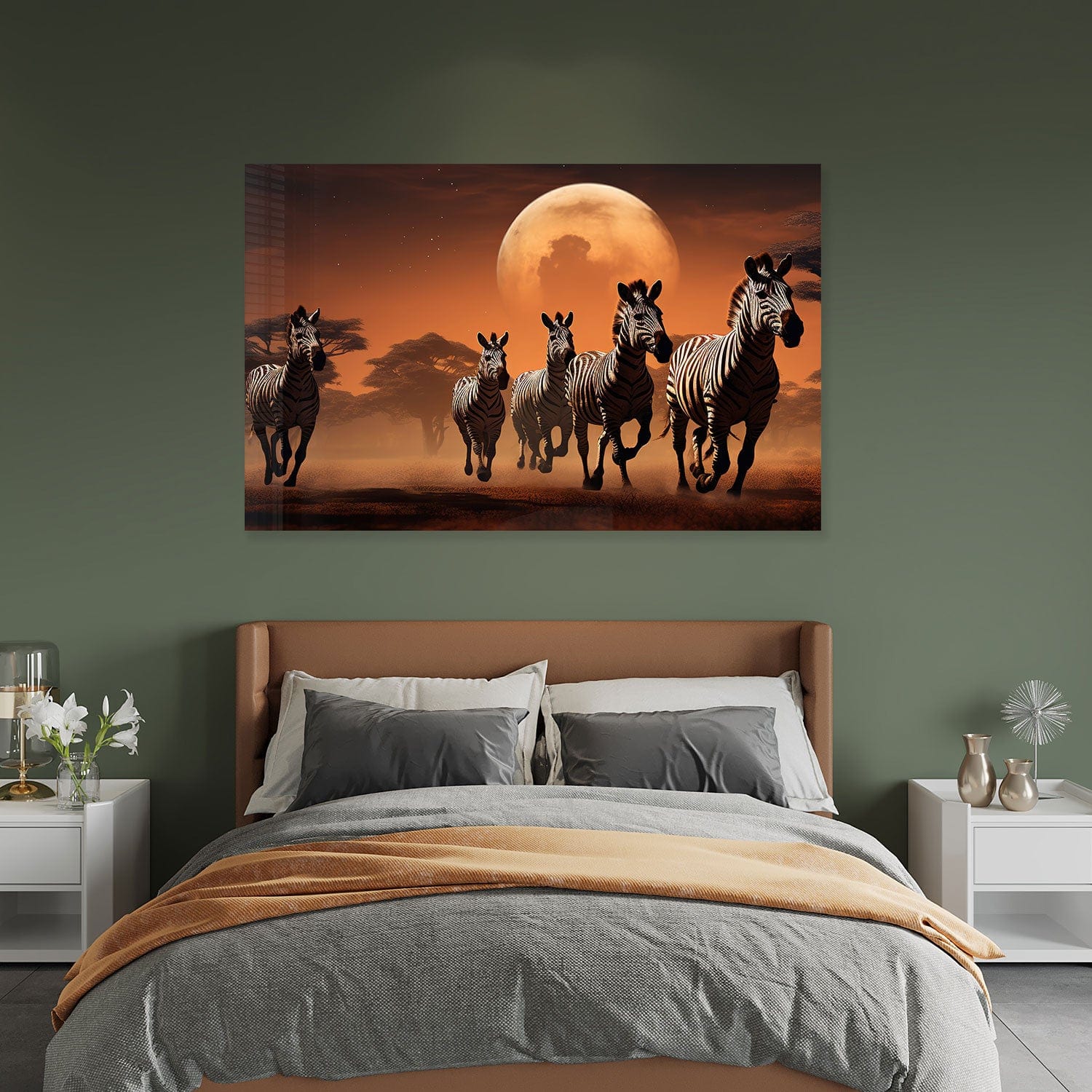 Striped Horizon Tempered Glass Wall Art - Modern Abstract Decor for Living Room, Bedroom & Office - Shatterproof & Easy to Install