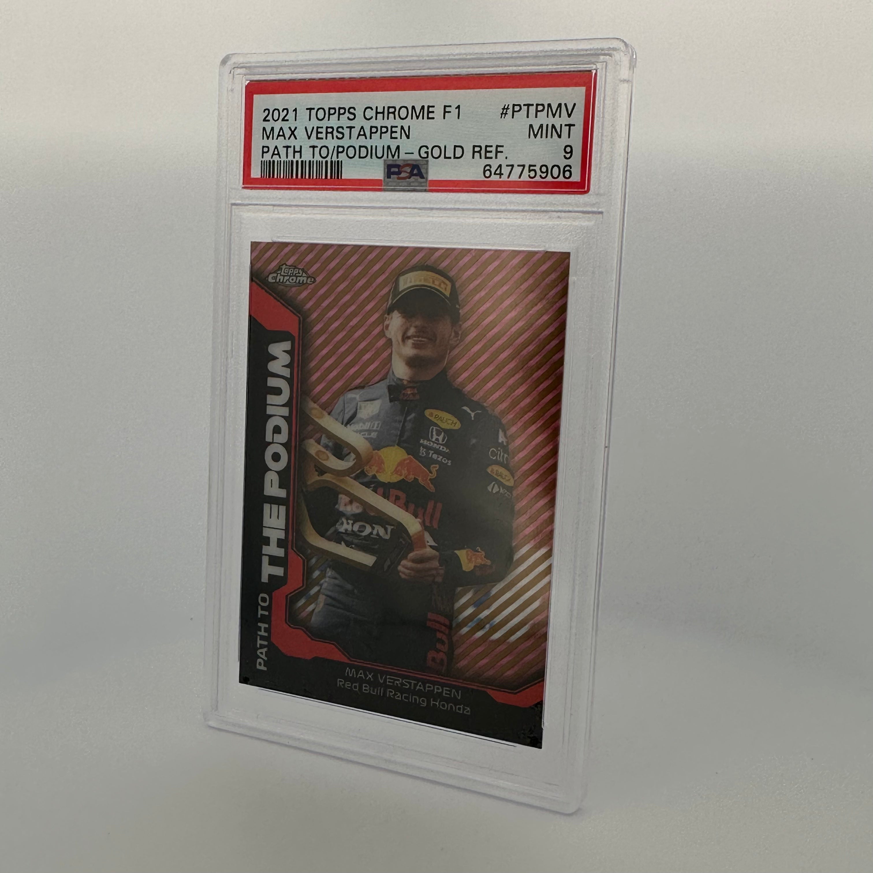 PSA 9 29/50 MAX VERSTAPPEN PTPMV PATH TO THE PODIUM GOLD REFRACTOR - Rare Trading Card for Collectors & Sports Fans - Perfect for Display, Investment & Memorabilia