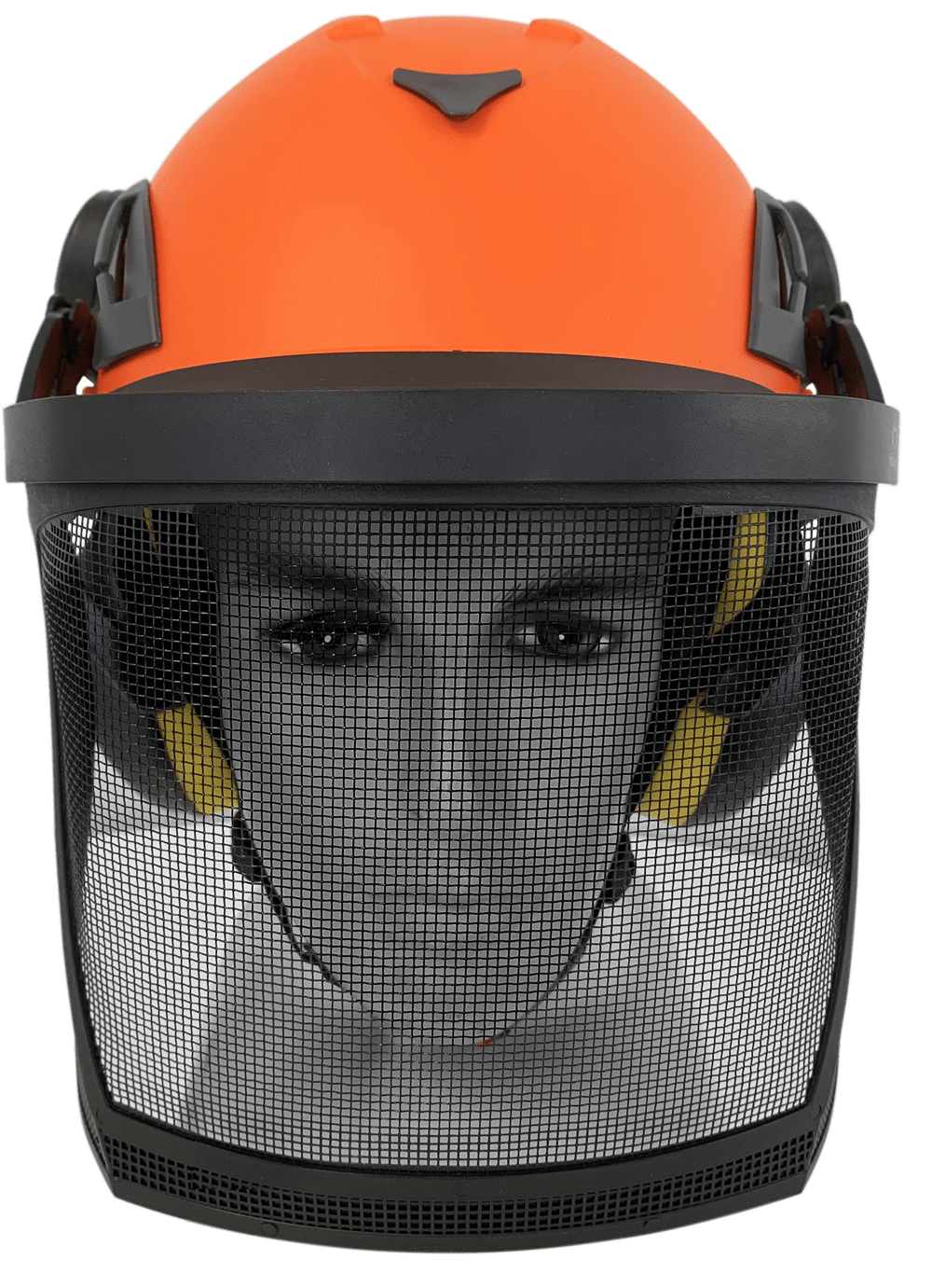 Armour Climbing Helmet with Hellberg Earmuff, Carrier & Mesh Visor Kit - EN12492 Certified for Rock Climbing, Construction & Industrial Safety
