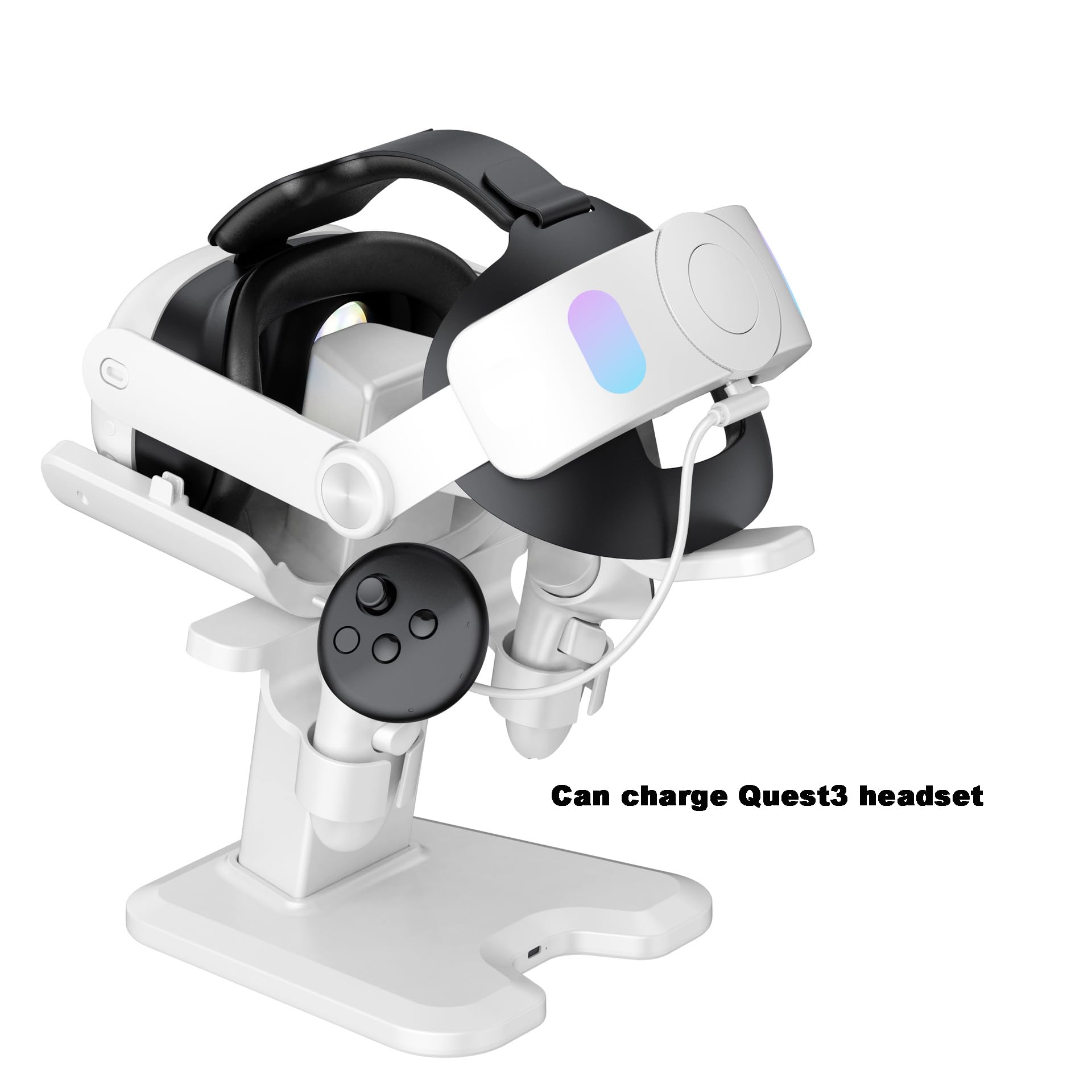HUAYUWA VR Headset Stand for Meta Quest 3 - Charging Dock Station with Controller Holder, Tabletop Organizer for Quest 3 Accessories - Perfect for Gaming Setup & VR Accessory Storage
