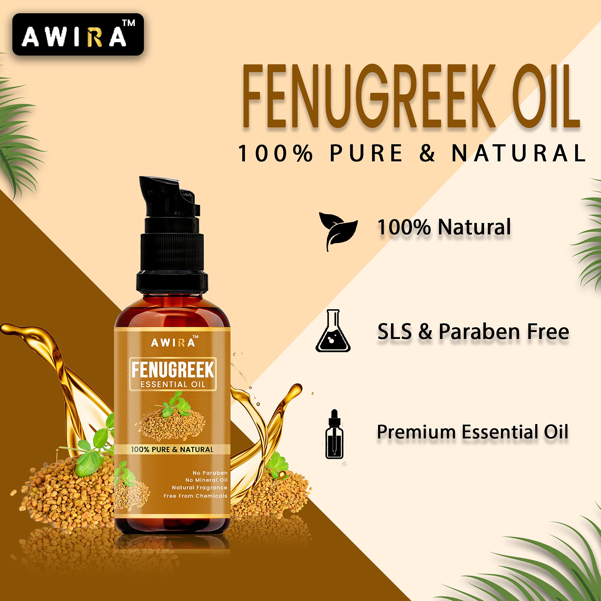 Pure Fenugreek Seed Essential Oil 30ml - 100% Natural & Undiluted for Skin & Hair Care | Promotes Healthy Scalp, Moisturizes Dry Skin | Perfect for Aromatherapy & DIY Beauty Recipes