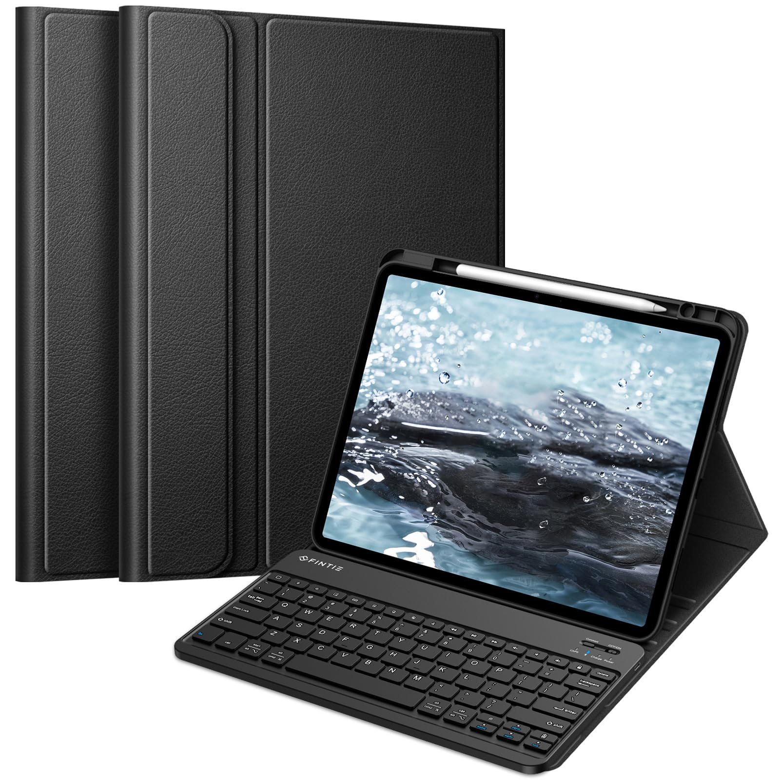 Fintie Bluetooth Keyboard Case for iPad Air 13-inch (M3 2025/M2 2024) - Detachable Backlit Keyboard with Pencil Holder & Soft TPU Protective Cover - Perfect for Work, Study, and Travel (Black)