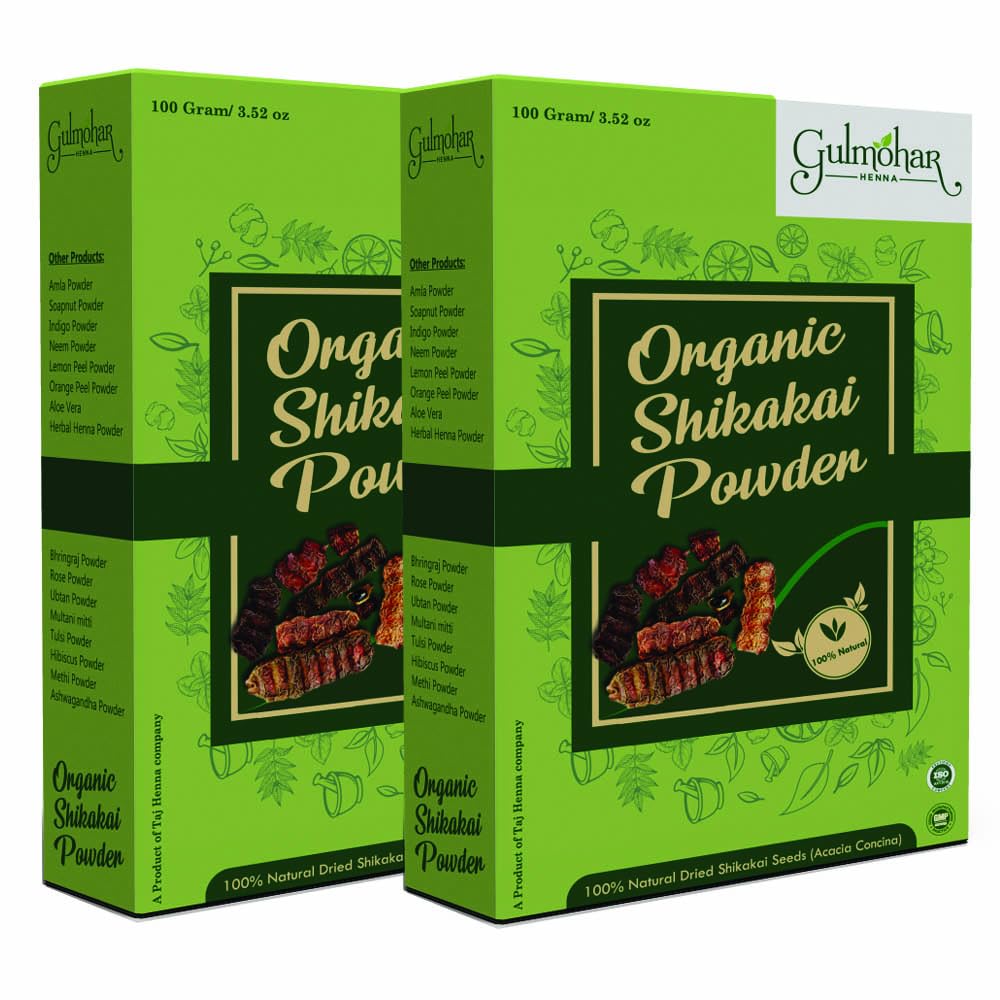 Organic Shikakai Powder for Hair Growth & Scalp Care - 100% Natural Ayurvedic Hair Treatment (Pack of 2 x 200g) - Perfect for DIY Hair Masks & Herbal Hair Wash at Home