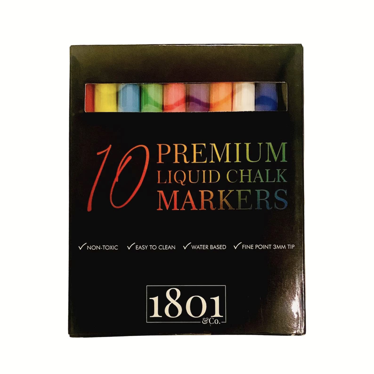 Bold Liquid Chalk Markers - Non Toxic, Vibrant Colors for Whiteboards, Glass, Windows & More - Perfect for Restaurants, Classrooms, Offices & Retail Signage