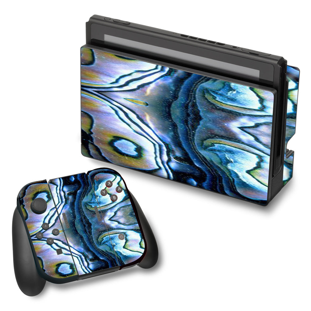 Premium Aulon Abalone Sea Shells Pattern Crystal Skin for Nintendo Switch - Protective Cover for Gaming, Travel, and Home Decor