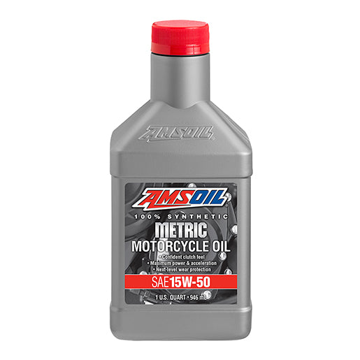 AMSOIL 15W-50 Full Synthetic Motorcycle Oil - 1 Quart (946ml) - High Performance Engine Protection for Cruisers, Touring & Sport Bikes - Ideal for High-Temperature Riding & Long-Distance Trips