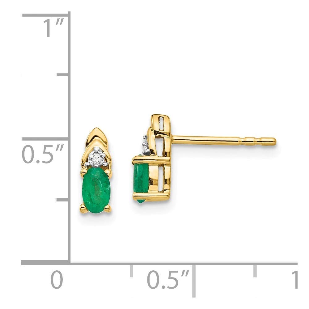 14K Gold Diamond & Emerald Earrings for Women - Elegant Dangle Drop Earrings for Wedding, Party & Special Occasions | Roy Rose Jewelry