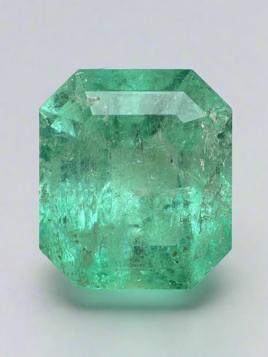 20.44 Carat XL Loose Colombian Emerald - 18x16mm Emerald Cut Gemstone for Jewelry Making & Engagement Rings