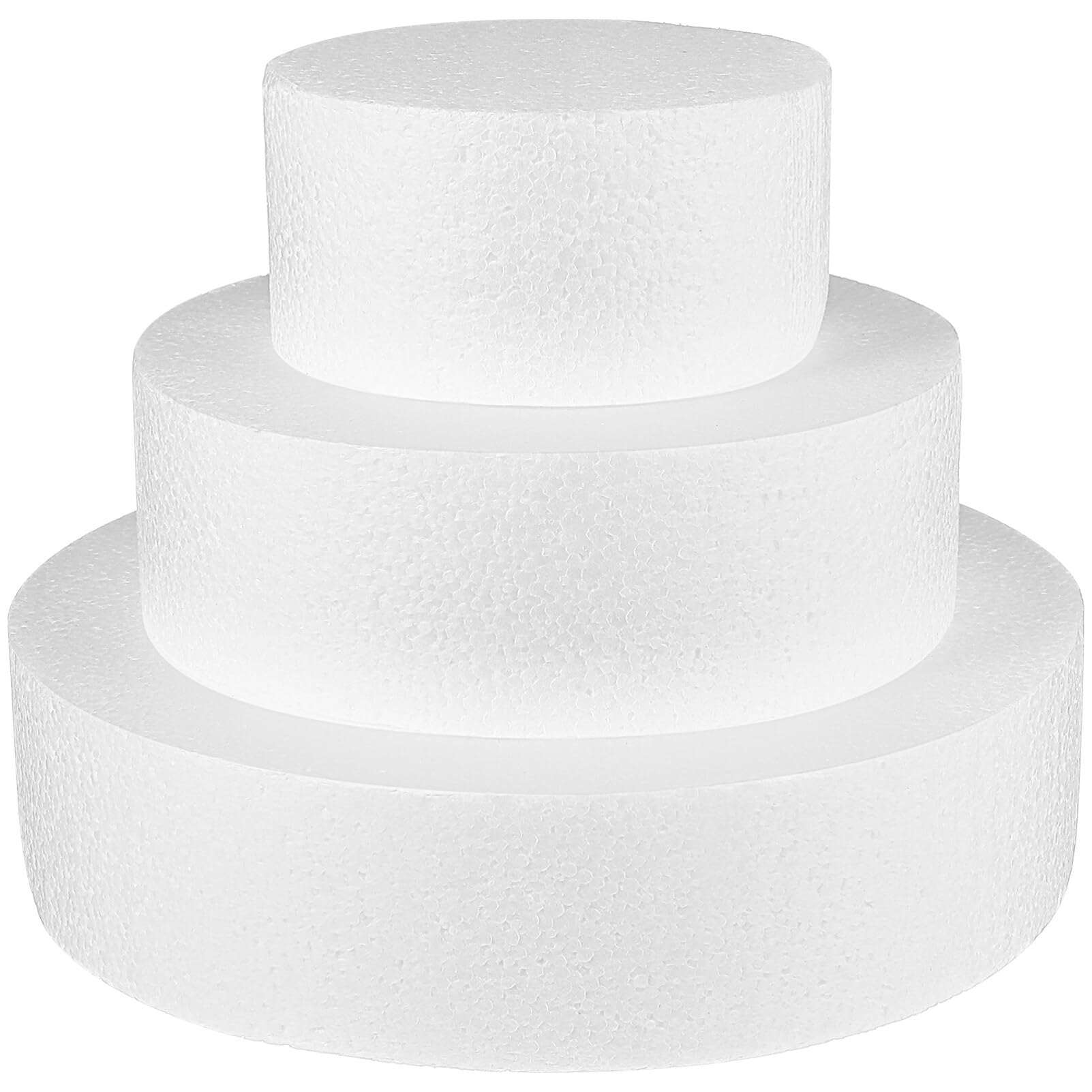 Ciieeo 3-Pack Foam Cake Dummies Circles for Wedding & Birthday Cake Decorating - Perfect for Bakeries, DIY Cake Design, and Professional Pastry Chefs