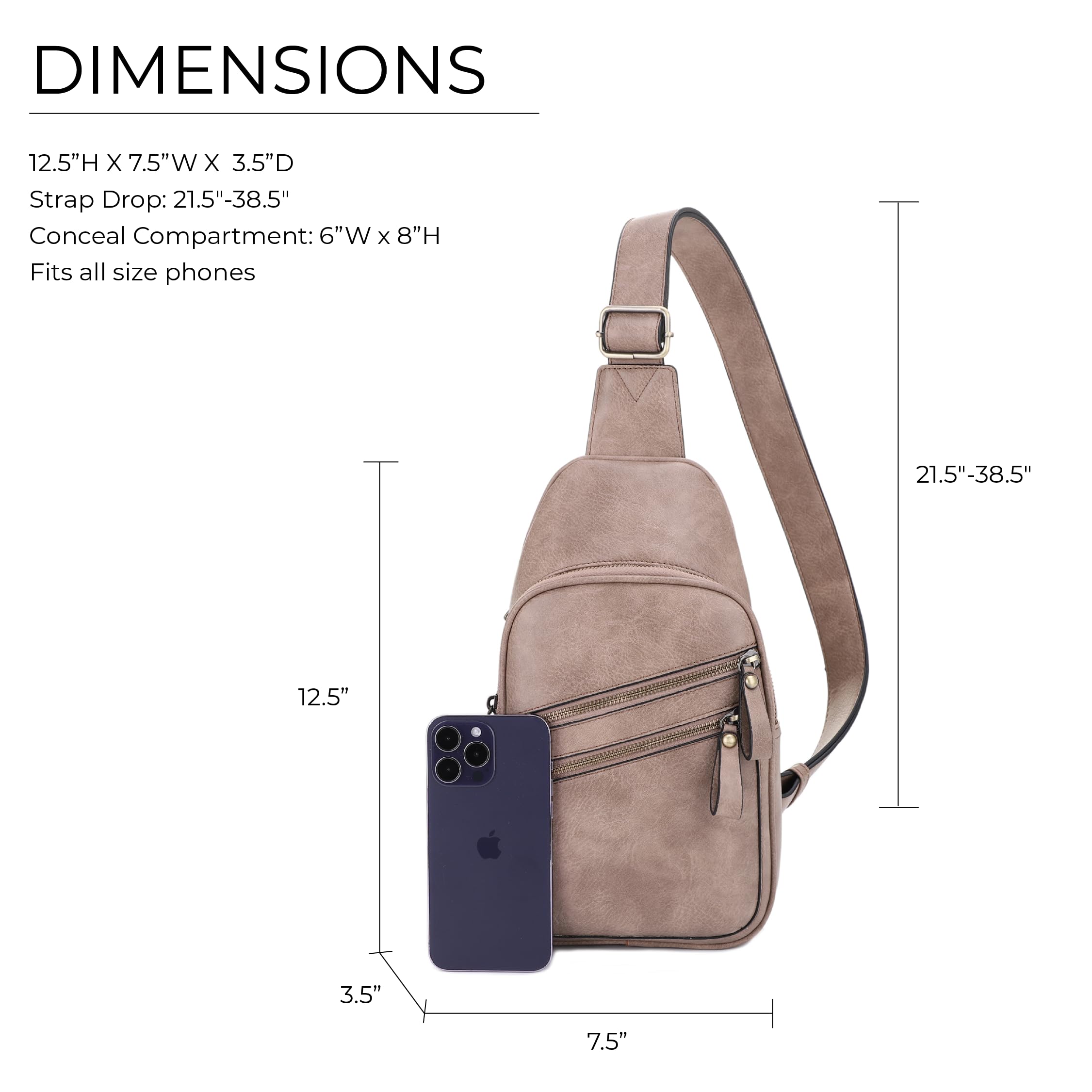 JESSIE & JAMES Jeannie Unisex Concealed Carry Sling Bag with Multiple Pockets - Crossbody Backpack Purse for Travel, Hiking & Everyday Use