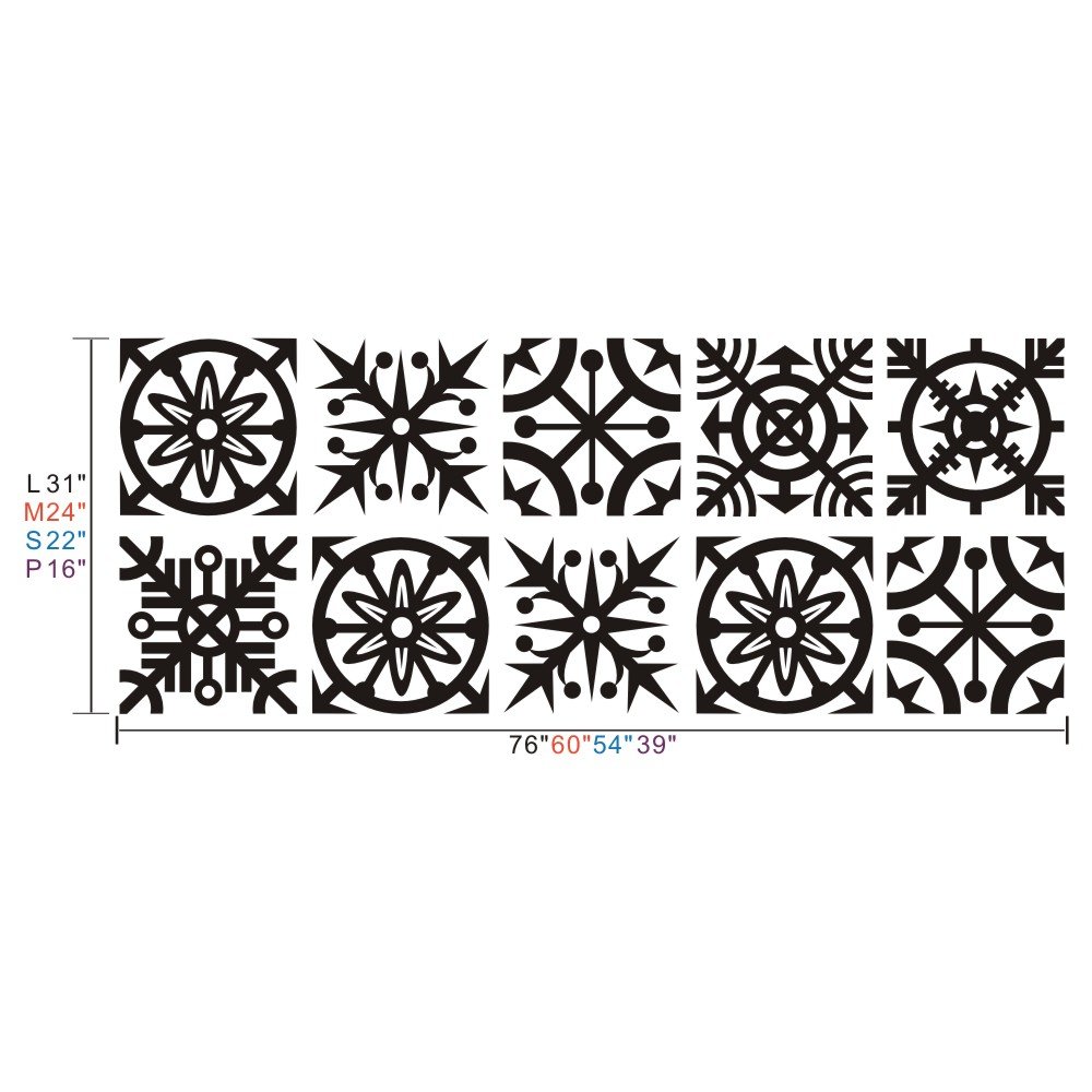 Geometric Headboard Wall Decal - Vinyl Wall Sticker for Bedroom Decor - Snowflake Pattern Headboard Art in Dark Brown - Perfect for Modern Home & Apartment Interior Design