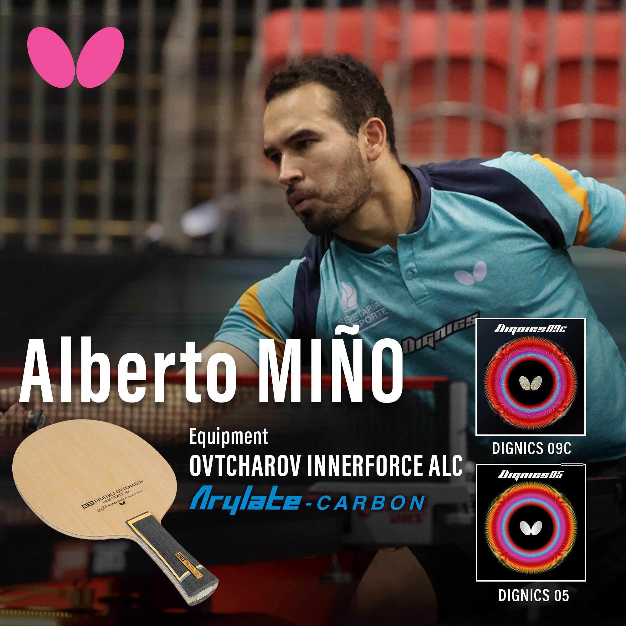 Butterfly Ovtcharov Innerforce ALC Table Tennis Racket - Professional Ping Pong Paddle Used by Alberto Mino - Perfect for Close-to-Table Two-Winged Attackers - World Class Tournament Level Equipment - Great for Competitive Play and Training Sessions