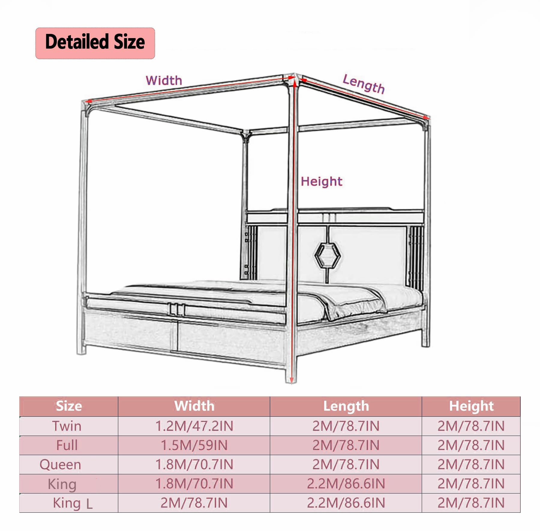 Stainless Steel Bed Canopy Frame - Twin Size for Bedroom Decor