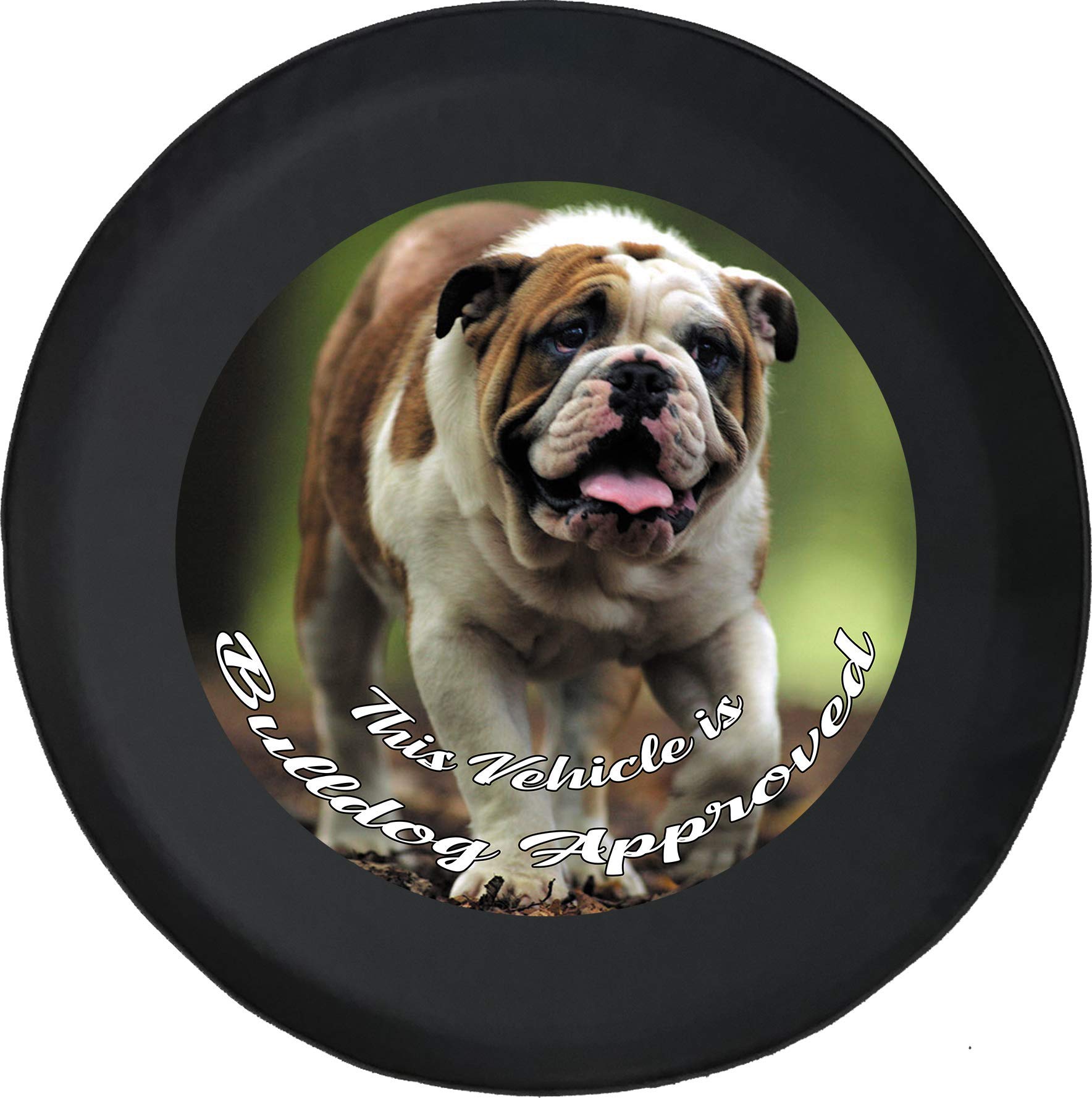 35 Inch Black Spare Tire Cover for SUV & Camper RV - Bulldog Approved Durable Accessory | Perfect for Off-Road Adventures & Camping Trips
