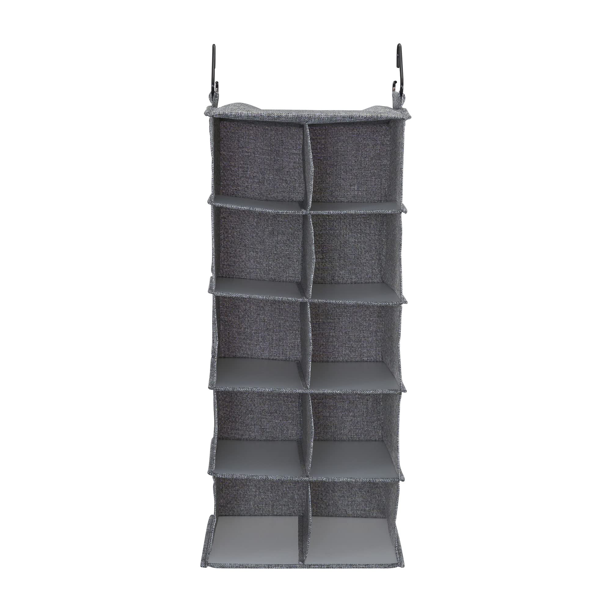 10-Pocket Hanging Shoe Organizer with Hooks - Space Saving Closet Storage for Shoes, Accessories & More - Perfect for Bedroom, Closet, Dorm or Entryway Organization