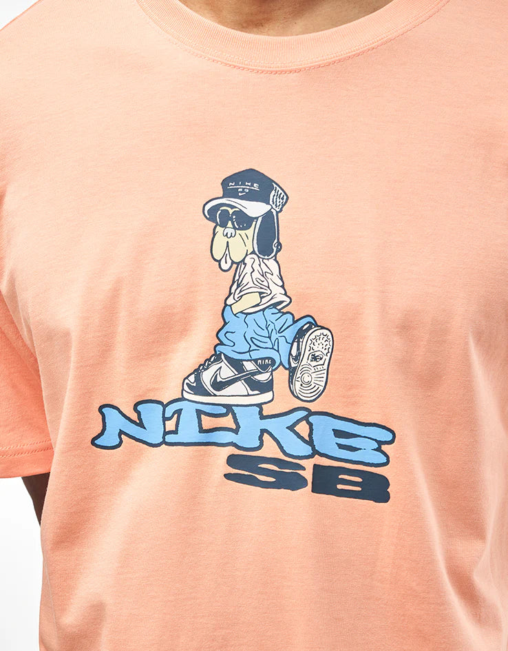 Nike SB M90 OC Dunk Dog Graphic T-Shirt for Men - Soft Cotton, Comfort Fit, Streetwear Style (Apricot Color) - Perfect for Skateboarding, Casual Wear & Urban Fashion