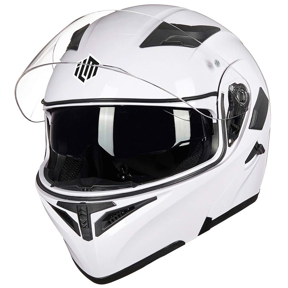 ILM Motorcycle Helmet DOT Approved - Modular Full Face Flip Up Helmet with Dual Visor - 6 Color Options (Model 902) - Perfect for Commuting, Touring & Urban Riding