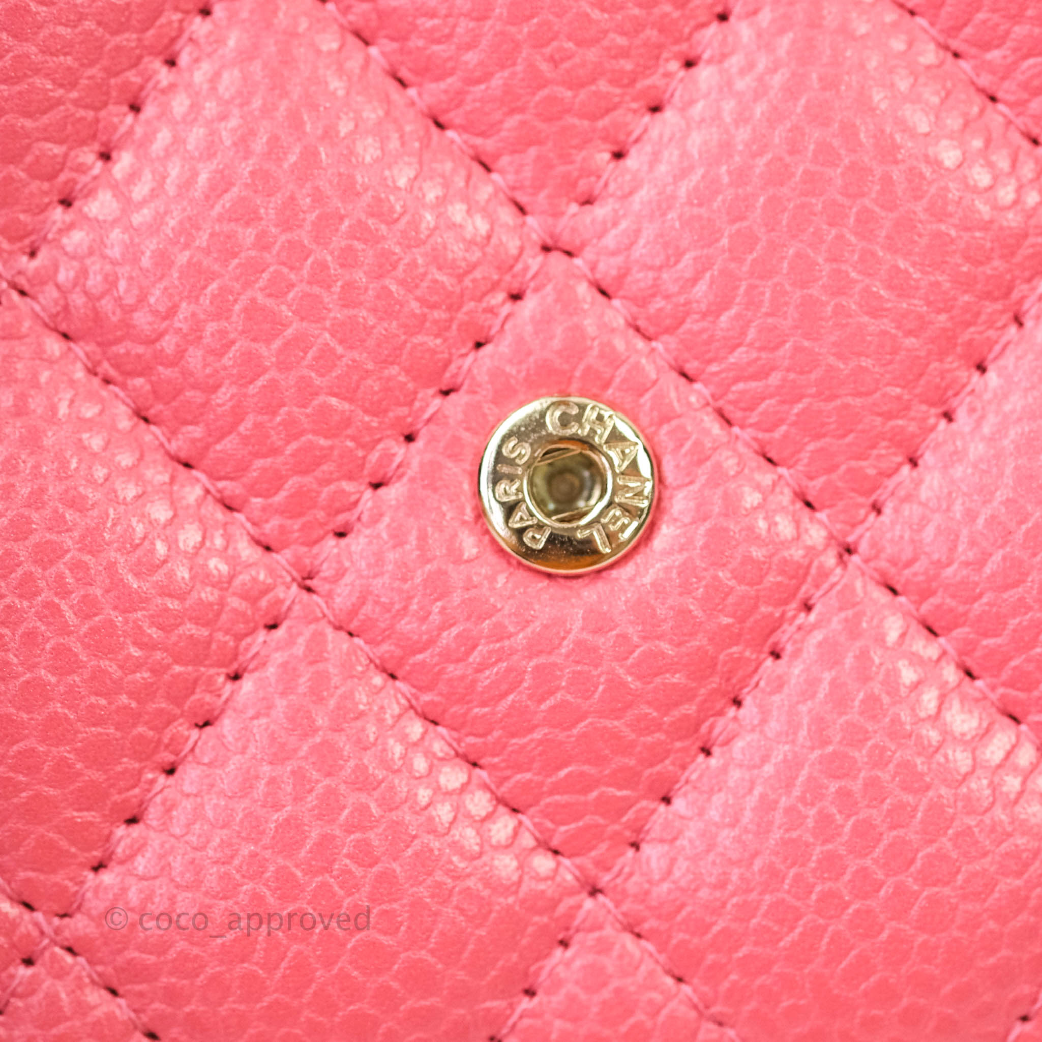 Chanel Classic Flap Wallet in Pink Caviar Leather with Gold Hardware - Luxury Designer Wallet for Women, Perfect for Everyday Use & Special Occasions