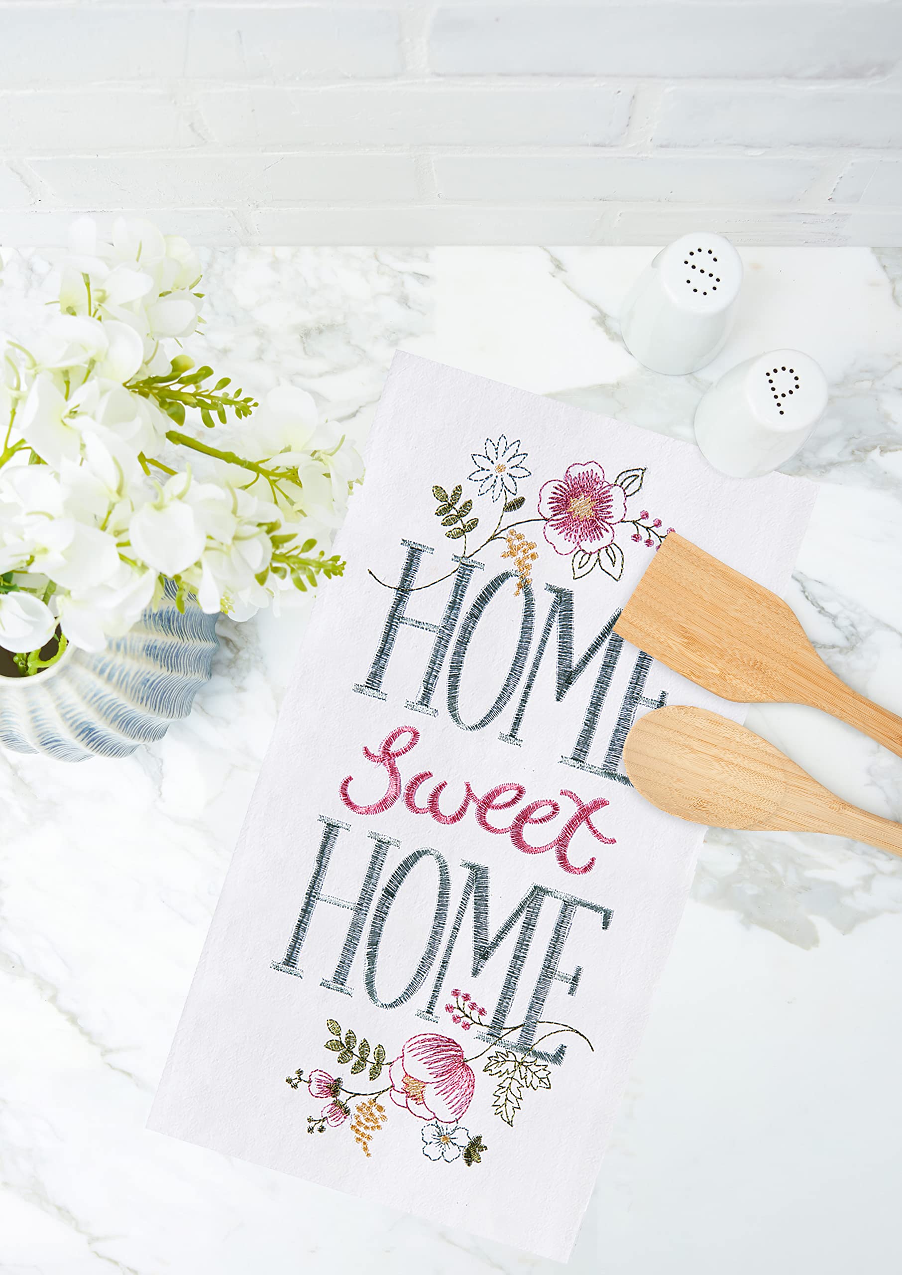 C&F Home Sweet Home Embroidered Flour Sack Kitchen Towel - 18