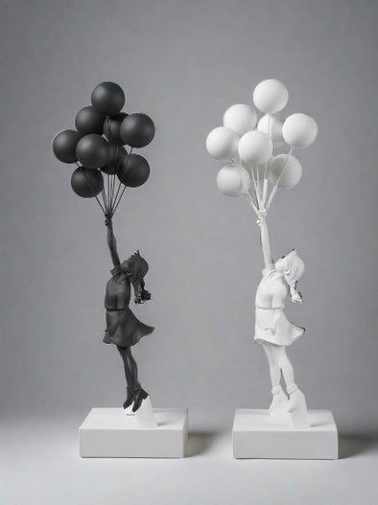 Banksy Flying Balloons Girl Art Sculpture - Street Art Collectible for Home Decor & Gift Giving