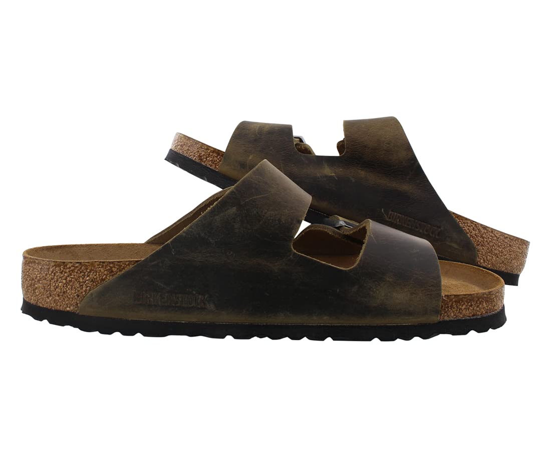 Birkenstock Men's Arizona Suede Soft Footbed Sandals - Comfortable Leather Slides for Walking, Travel & Casual Wear
