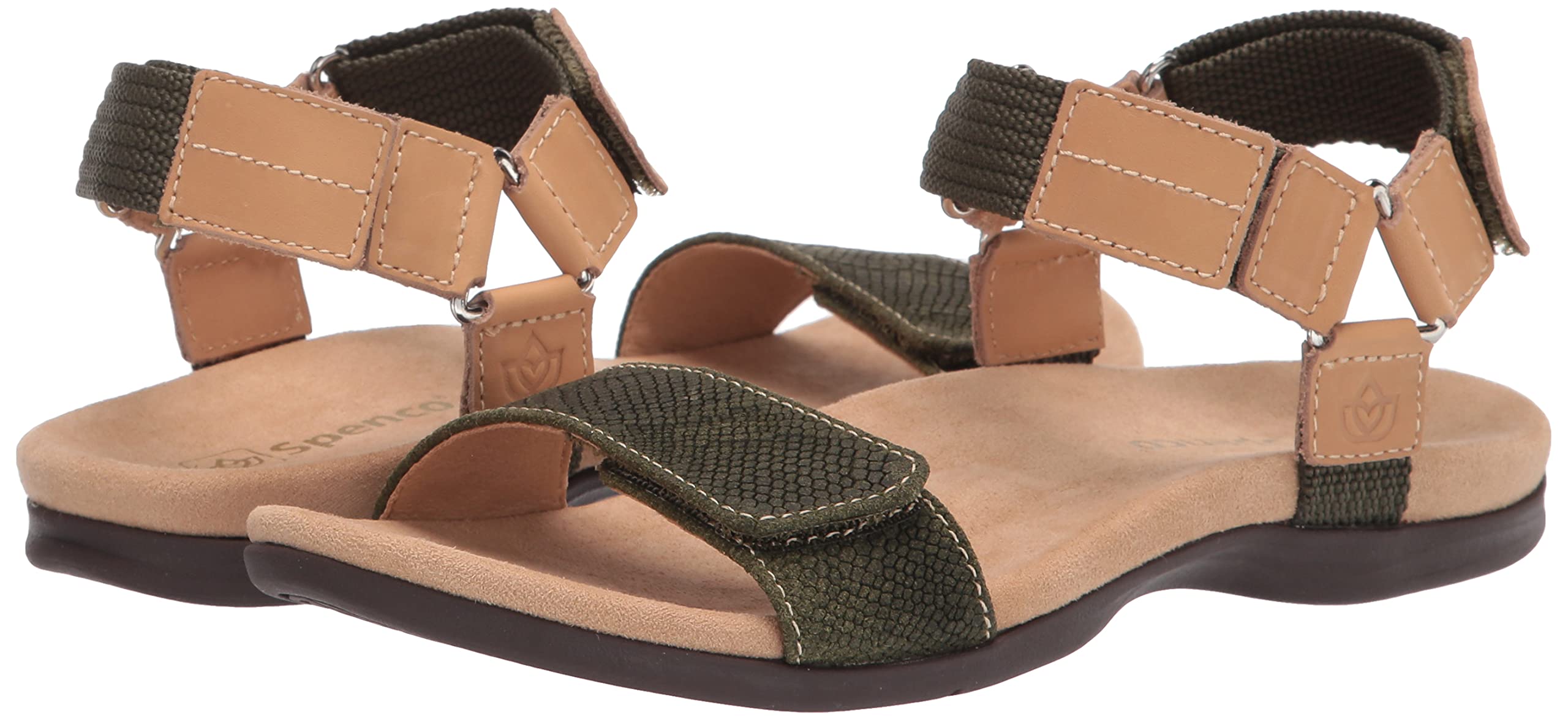 Spencos Women's Comfort Sandals - Arch Support & Cushioned Footbed for Walking, Travel & Everyday Wear